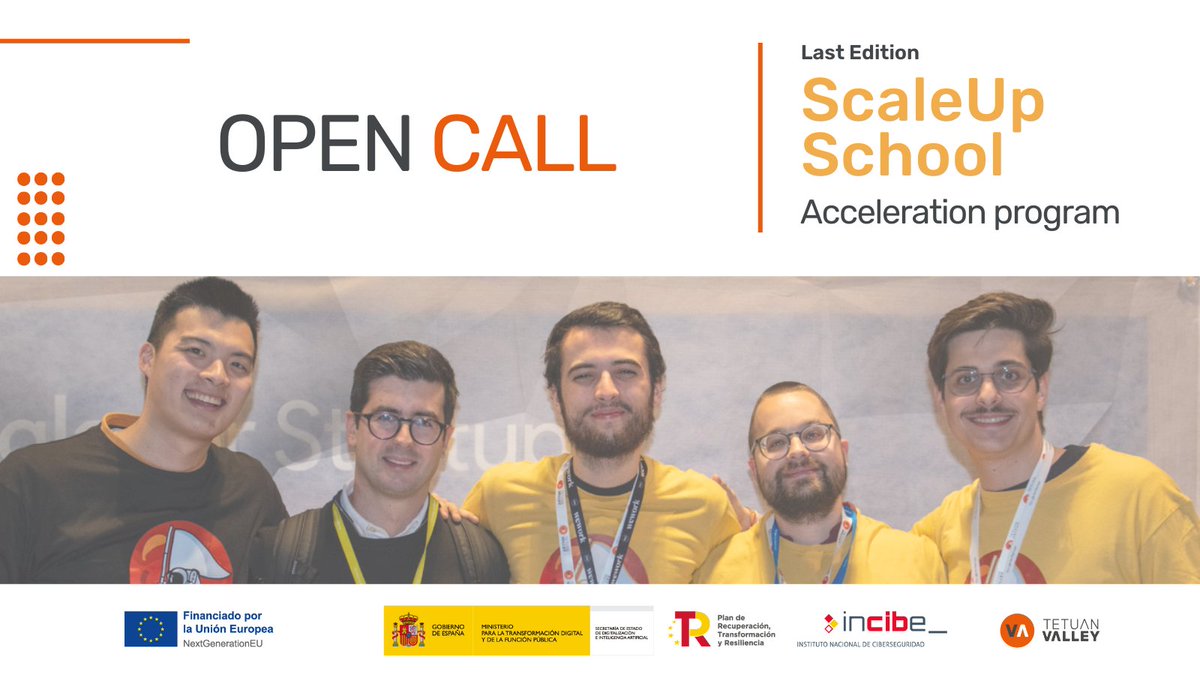 🚨 The applications will be closed soon!

The last edition of #ScaleUpSchool, our acceleration program powered by Tetuan Valley and <a href="/INCIBE/">INCIBE</a>, is still accepting applications 🔥

👉 Apply now before it’s too late:  tetuanvalley.com/aceleracion-ci…

#INCIBEemprende #NextGenerationEU