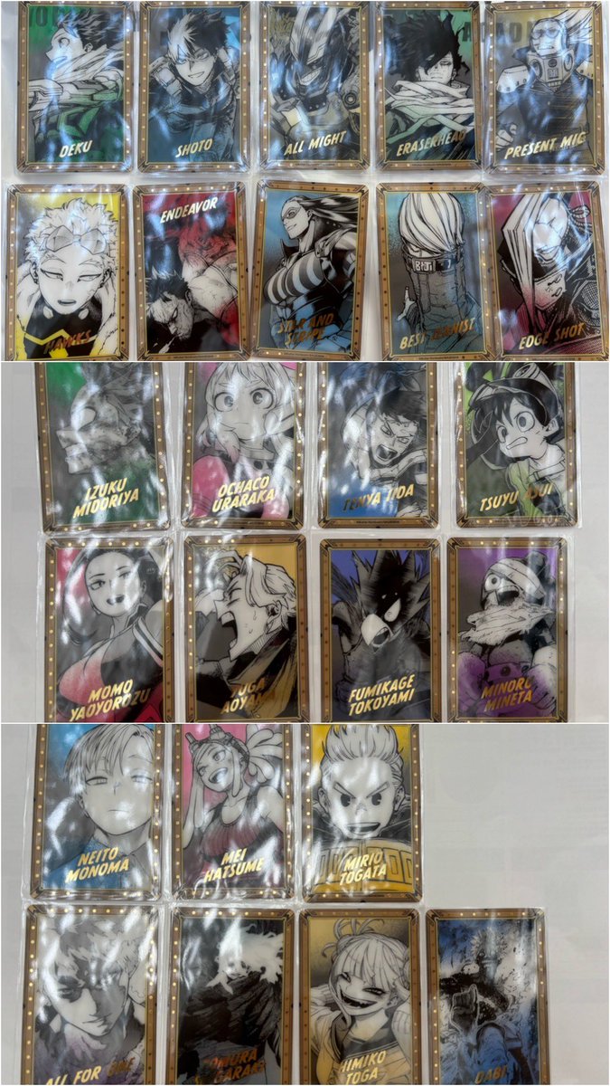 【交換】 ヒロアカ原画展 箔押しクリアカード クリカ

譲▶︎ 相澤 ホークス エンデヴァー お茶子 死柄木 トガ 荼毘 etc
添付画像全て

求▶︎ 切島 爆豪 瀬呂 または1枚120円

郵送交換
他お品物との同時お取引歓迎

緑谷.轟の交換=爆豪のみ
緑谷.轟の譲渡=全て纏めてのみ

よろしくお願いします🙇‍♀️