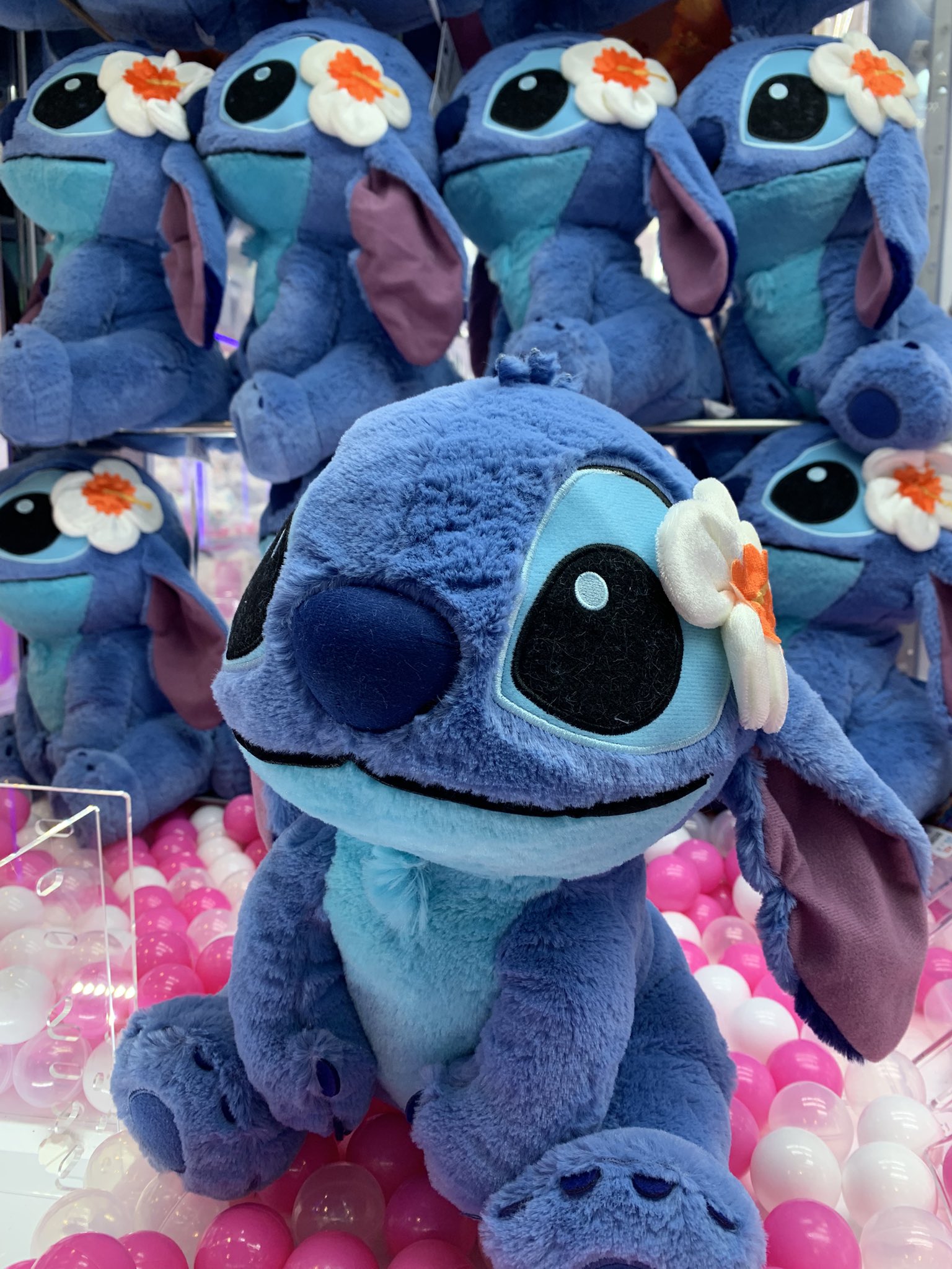 Disney スティッチ スカジャン ネイビー/ホワイト スティッチのハワイアン柄ぬいぐるみ 東京ディズニーリゾート