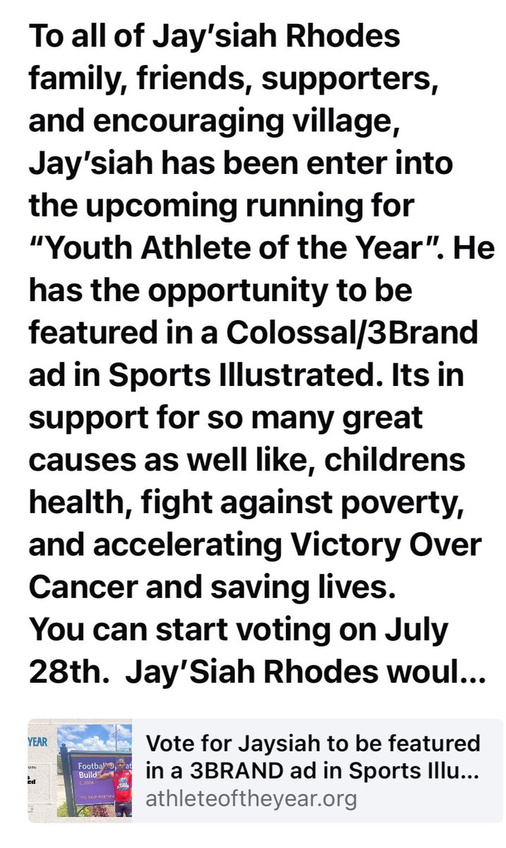 Jaysiah rhodes (@jaysiahr80944) on Twitter photo With all yall support, can you go voter for Jay’siah Rhodes in 12 days. Thank you in advance!! All the information is below. 2god be the glory!!@CRSportsLive <a href="/ChaseHancoc2028/">Chase Hancock</a> <a href="/T_WILL4REAL/">Coach T-Will</a> <a href="/One11Recruiting/">One11 Recruiting</a> <a href="/ArRecruitingGuy/">Richard Davenport</a> <a href="/RonnieFouch/">Ronnie Kainoa Fouch</a> <a href="/ExpoRecruits/">Expo Recruits</a> With all yall support, can you go voter for Jay’siah Rhodes in 12 days. Thank you in advance!! All the information is below. 2god be the glory!!@CRSportsLive <a href="/ChaseHancoc2028/">Chase Hancock</a> <a href="/T_WILL4REAL/">Coach T-Will</a> <a href="/One11Recruiting/">One11 Recruiting</a> <a href="/ArRecruitingGuy/">Richard Davenport</a> <a href="/RonnieFouch/">Ronnie Kainoa Fouch</a> <a href="/ExpoRecruits/">Expo Recruits</a>