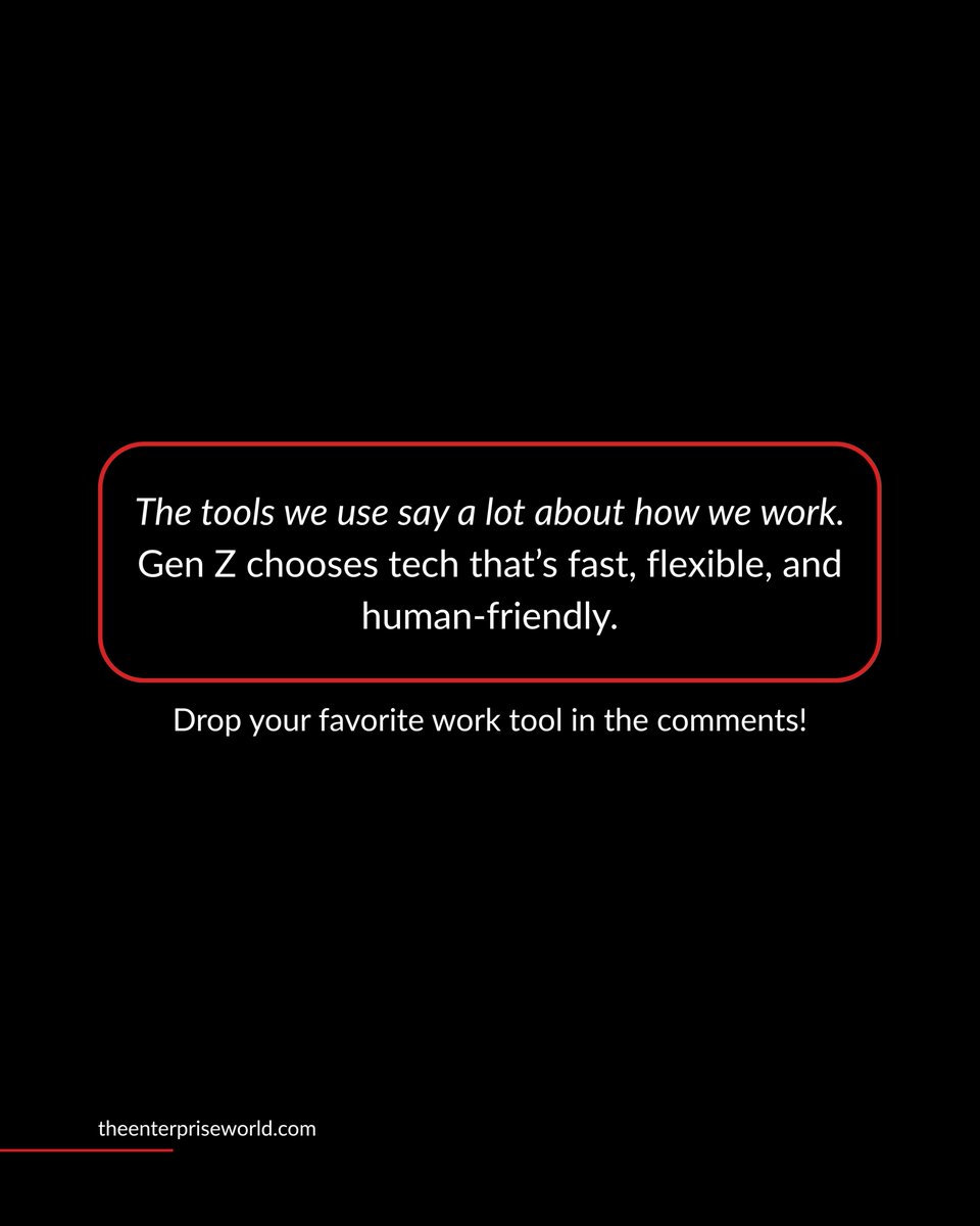 theenterprisew's tweet image. Gen Z is redefining the workday one app at a time. From async tools to meme-ready chats, here are 5+ platforms they swear by in 2025. 
Which one’s your fave?

#GenZAtWork #WorkplaceTech #DigitalWorkplace #theenterpriseworld #ProductivityTools #RemoteWorkLife #WorkSmart