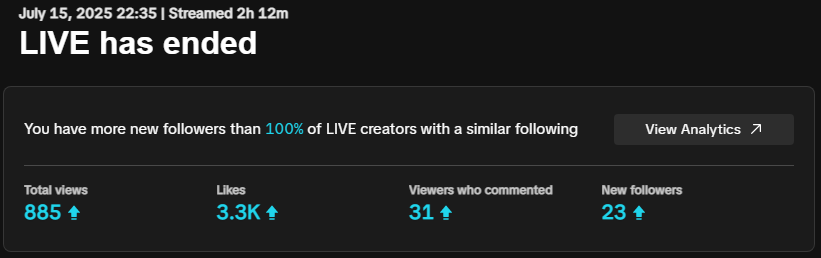 LeyneVT's tweet image. I started streaming on Tiktok a couple days ago and honestly its been so wonderful streaming on there so far! The algorithm really works ๐ญ๐๐ชฝ