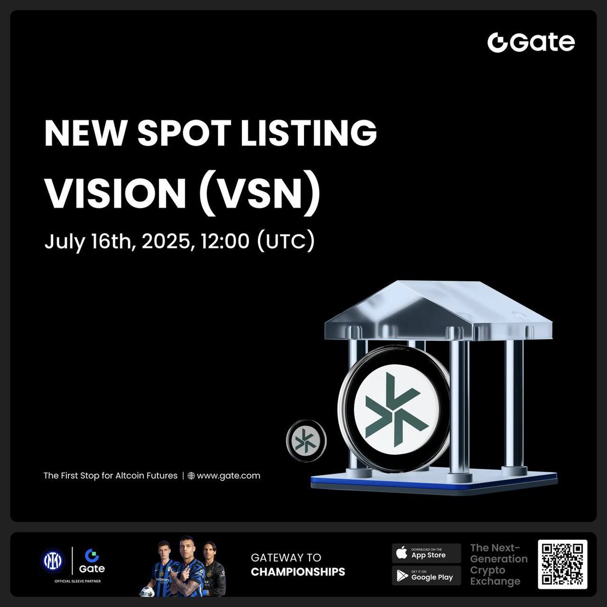 Gate_Espanol's tweet photo. Nuevo Listado en Gate: $VSN 

🔹Par de Trading: $VSN / $USDT
🔹Inicio de Trading: 12:00 PM, 16 de Julio (UTC)
Trading: https://t.co/ydO7CzE5F8

Detalles: https://t.co/4Y2BJFOX94 https://t.co/LBM94SKeGP