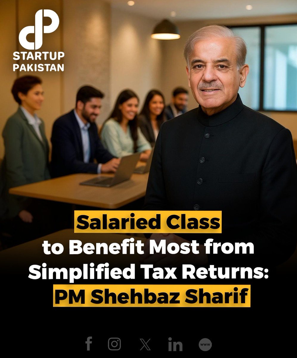 PakStartup's tweet photo. The Federal Board of Revenue (FBR) has launched a new automated tax filing system for salaried individuals, featuring an auto-filled interactive return form in English, with Urdu, Sindhi, and Pashto versions to follow. 

#FBRReforms #DigitalTax #PakistanEconomy #PMShehbaz https://t.co/ODMz0v0Acd