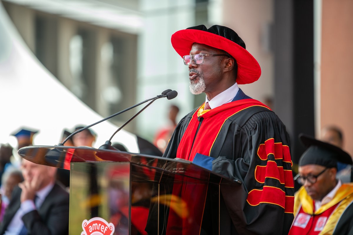 AmrefUniversity's tweet image. “Our graduands have been transfused with Amref DNA – passionate about health equity in Africa,” – Prof. Osur, VC AMIU. Ranked 3rd in Africa for impact, AMIU grads thrive in jobs & entrepreneurship within a year!
#AMIU4PHC #AMIU6thGraduation #AMIUClassOf2025