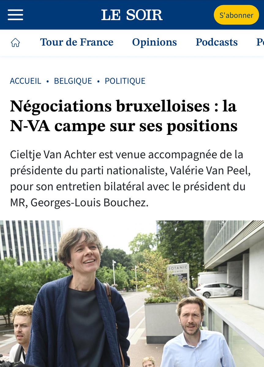 JanWostyn's tweet image. Komaan zeg @lesoir…

De Brusselse PS houdt al bijna 8 maand vast aan een totaal ongefundeerd veto tegen de N-VA waarbij men zelfs niet in dezelfde ruimte wil vertoeven, maar het is wel @de_NVA die « kampeert op haar positie ». 🤷‍♂️🙄

Lekkere #framing dit…

@Beadelvaux