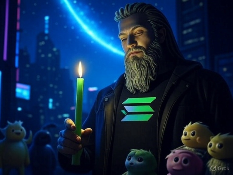 TimitRoVe's tweet image. Solana degens worshipping the meta with $GODM. Up only! 🕯️