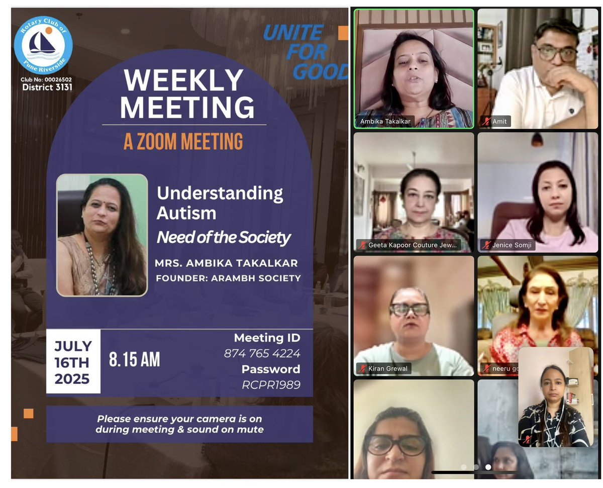 Imjyoti5's tweet photo. ‘#UnderstandingAutism- Need of the society’ by Mrs Ambika Takalkar- Founder, #AarambhSociety 
Organised by #RotaryClubofPune, Riverside 
Thank you Mrs Ambika, Rotary Club Pune, and Mr Rohit Jerajani, #ExpressBookService, for the kind invitation. 

#AutismAwareness #ASD https://t.co/Z91RKgjRhd