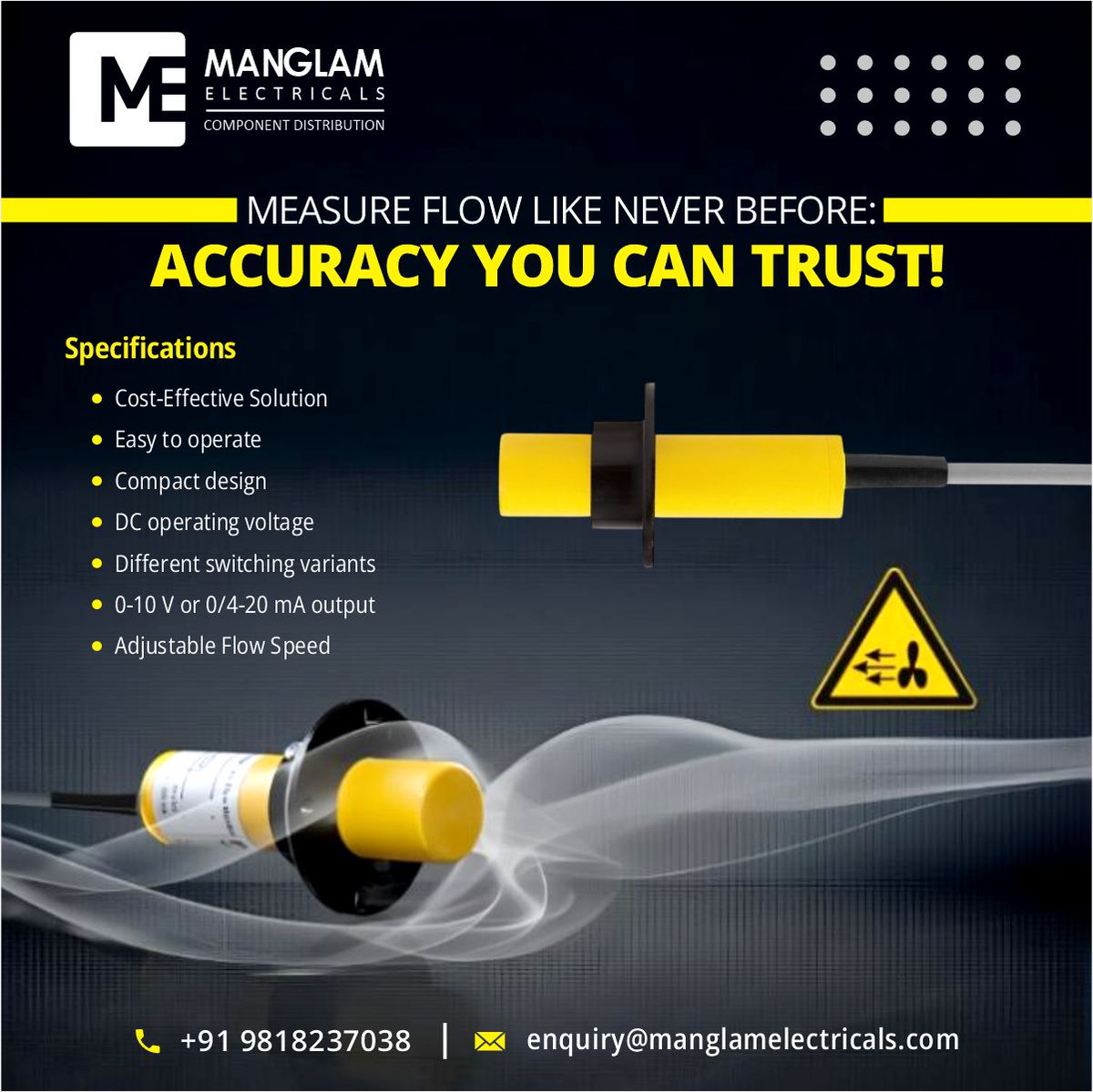 ManglamElectri1's tweet image. Looking for accurate and easy flow measurement?
Manglam Electricals brings you a compact, reliable, and cost-effective solution. Perfect for modern industrial needs!
📞 +91 9818237038 |
📧 enquiry@manglamelectricals.com
#FlowSensor #IndustrialSolutions #ManglamElectricals