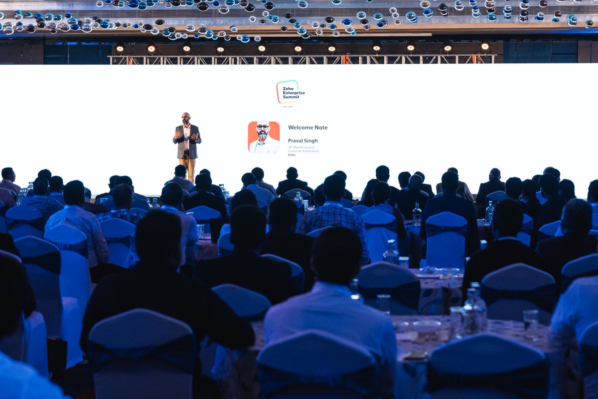Zoho's tweet image. A warm welcome to everyone joining us at #ZohoEnterpriseSummit in Bengaluru. 😇
We’re all set for a day of learning, discussion, and exploring how enterprises can grow with the right tech.
