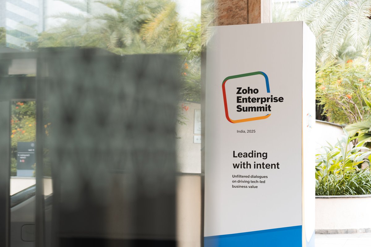 Zoho's tweet image. A warm welcome to everyone joining us at #ZohoEnterpriseSummit in Bengaluru. 😇
We’re all set for a day of learning, discussion, and exploring how enterprises can grow with the right tech.