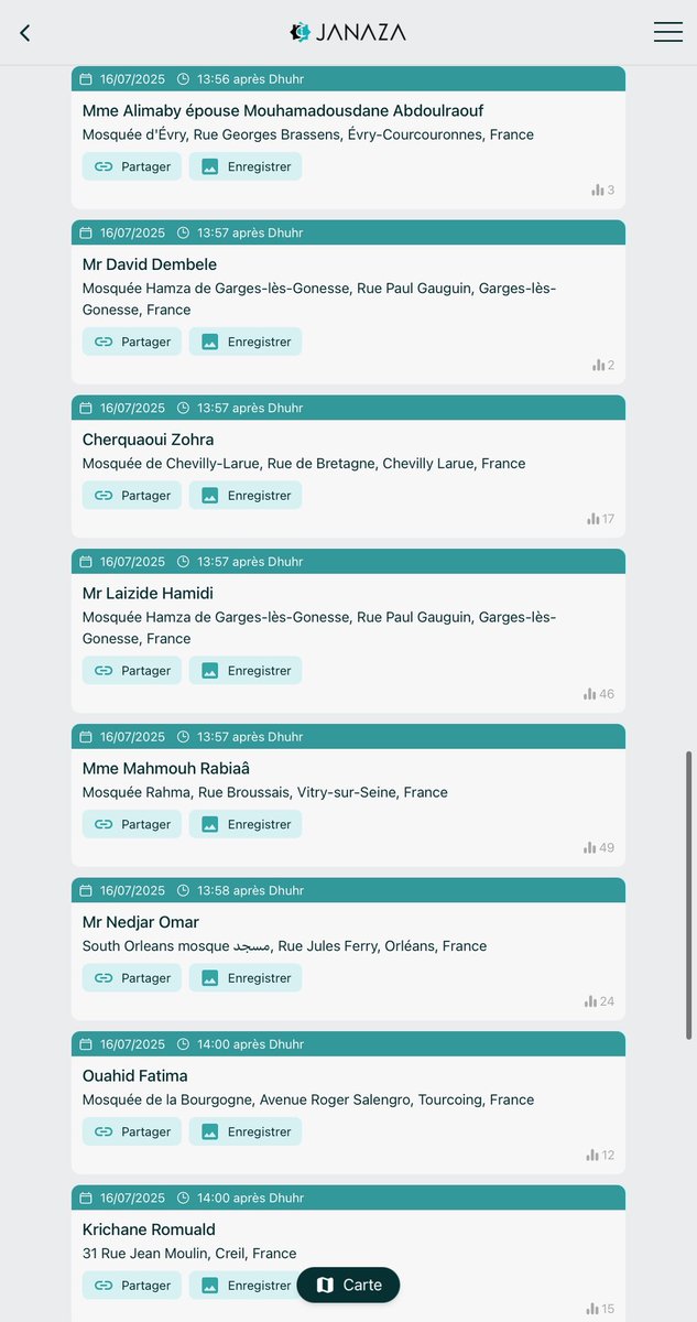 janaza_app's tweet image. ⚰️33 Salat Janaza ->Mercredi 16 juillet 2025
🌐Site web : janazaapp.fr
📱App iOS & Android : taap.it/tDC27W