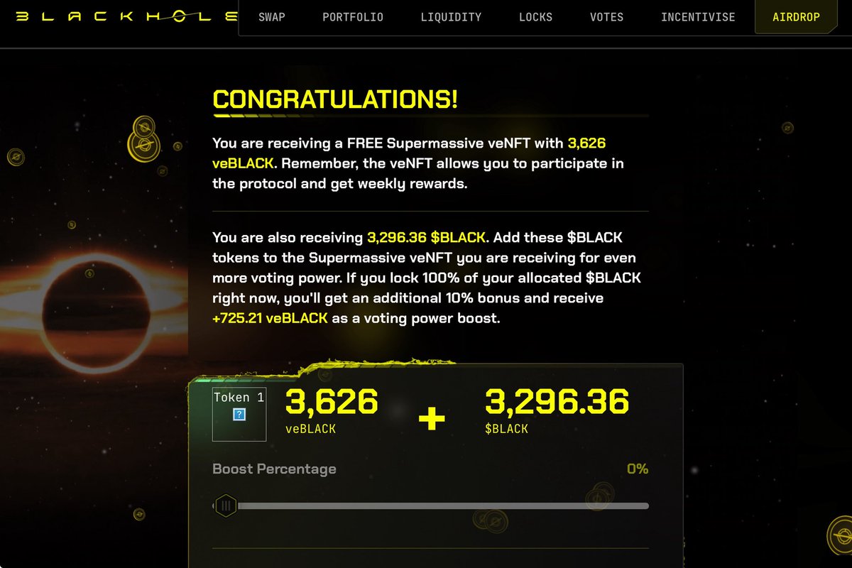 GM☀️
Being the part of <a href="/SuperChampsHQ/">Super Champs</a> community and holding their NFTs and $CHAMP received <a href="/blackhole/">Blackhole</a> 3296 $Black Airdrop
Thanks Superchamps