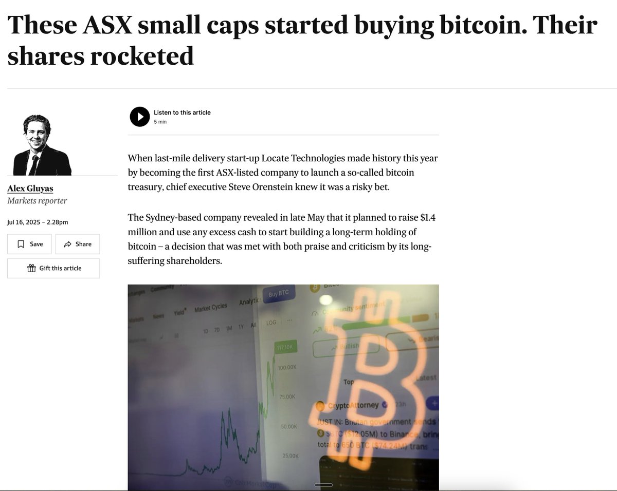 Good to see Aussie Journalist talking about Bitcoin. Thanks for the mention <a href="/alex_gluyas/">Alex Gluyas</a> 
afr.com/markets/equity…