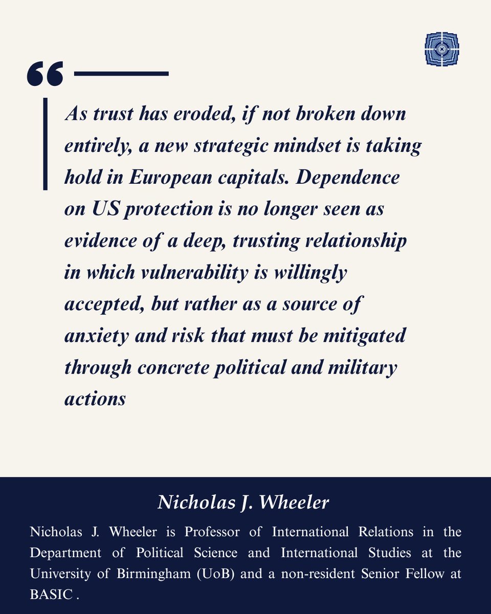 The Trump Factor |VOL 1 ISSUE 4: When Trust Breaks Down: Europe And The Future Of US Security Guarantee by <a href="/WheelerICCS/">Nicholas Wheeler</a> 

“Trust erodes and ultimately breaks down when vulnerability is experienced as anxiety and fear,” writes Nicholas J. Wheeler in this urgent examination of