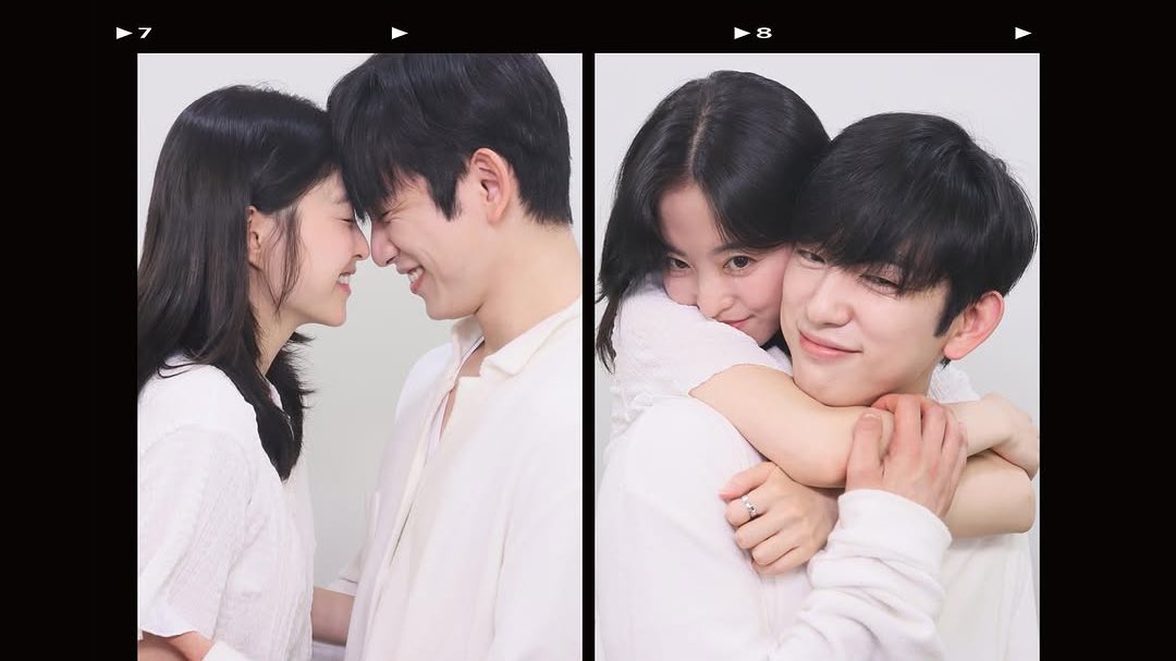everlovejy's tweet photo. one of my favorite details about bbonyeong 4cut pics is that jinyoung has to crouch down a little to take them so when you think about it these poses are extra cute https://t.co/9OvOmkDJhP