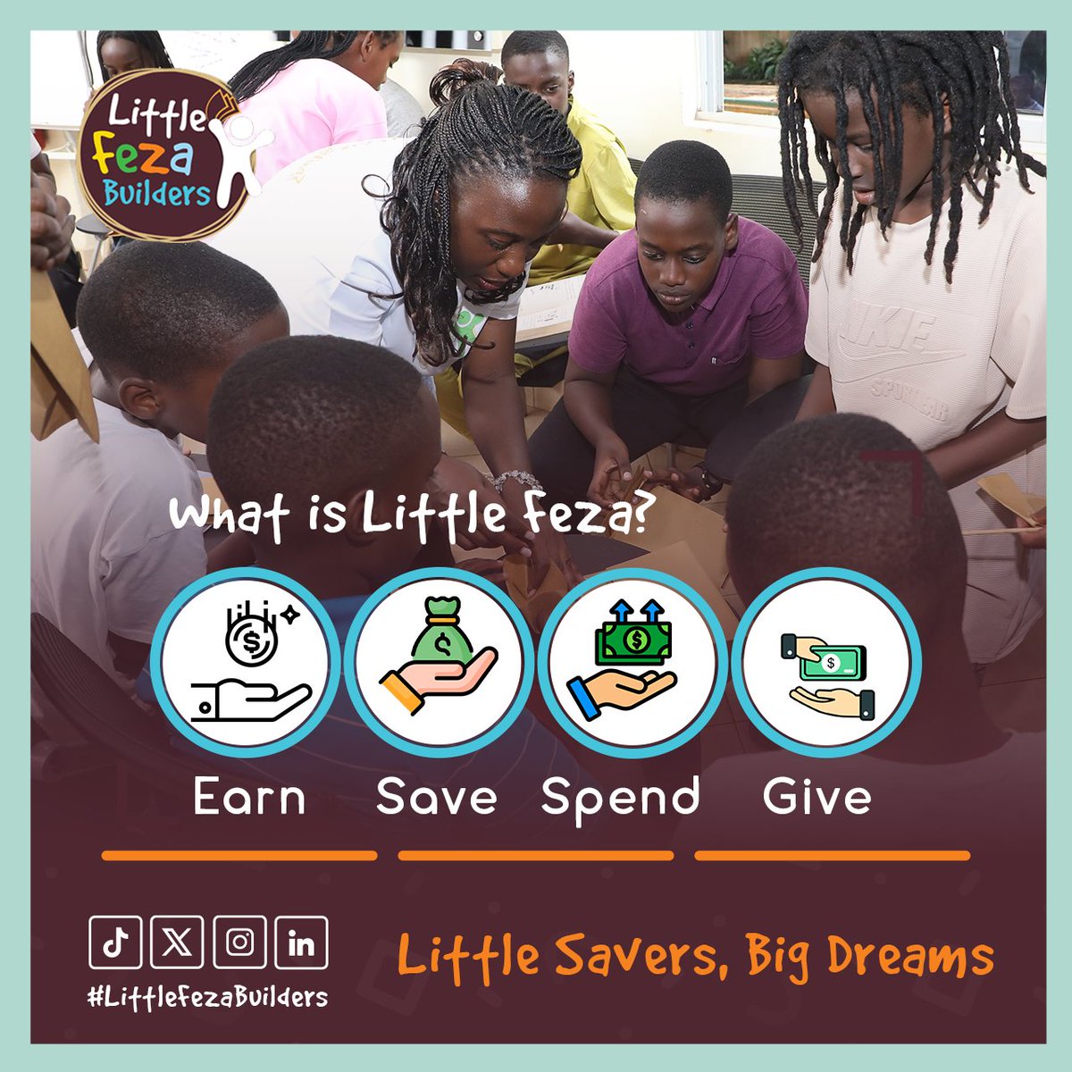 What if kids could learn the value of money before they ever spend it?

At Little Feza Builders, we teach kids how to:
- Earn through effort
- Save with intention
- Spend wisely

Building money-smart habits, one child at a time.
#LittleFezaBuilders