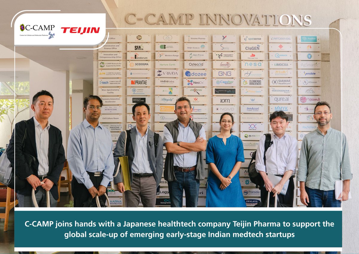 🤝#IndoJapan #NewPartnership 

CCAMP has joined hands with Teijin Pharma Limited, a Japanese biotechnology and medical device company for home healthcare, which aims to provide exciting early-stage emerging medtech startups from India access to the Japanese healthtech market,