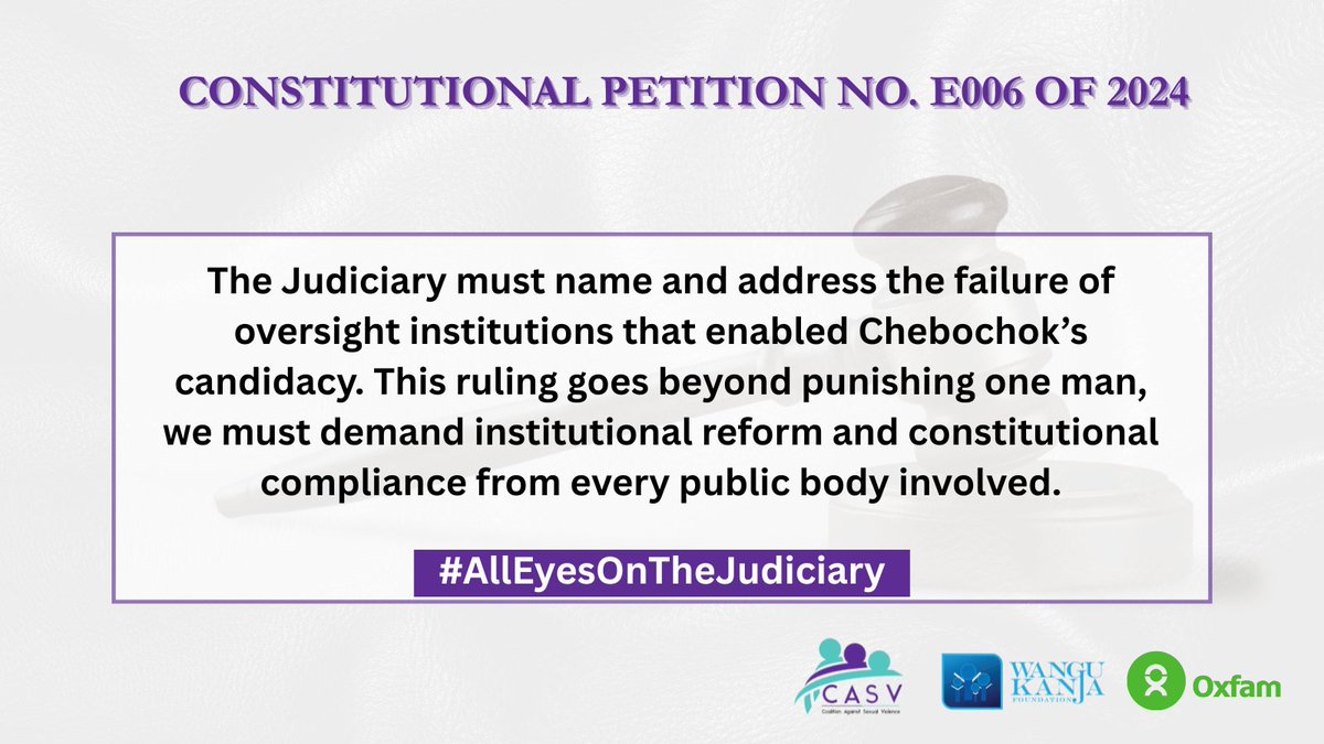 This judgment by Justice Joseph  Sergon is an opportunity to confront institutional complicity and demand meaningful reform and constitutional compliance from every public body involved. John Chebochok must go.

Anything less is a betrayal of survivors.

#AllEyesOnTheJudiciary