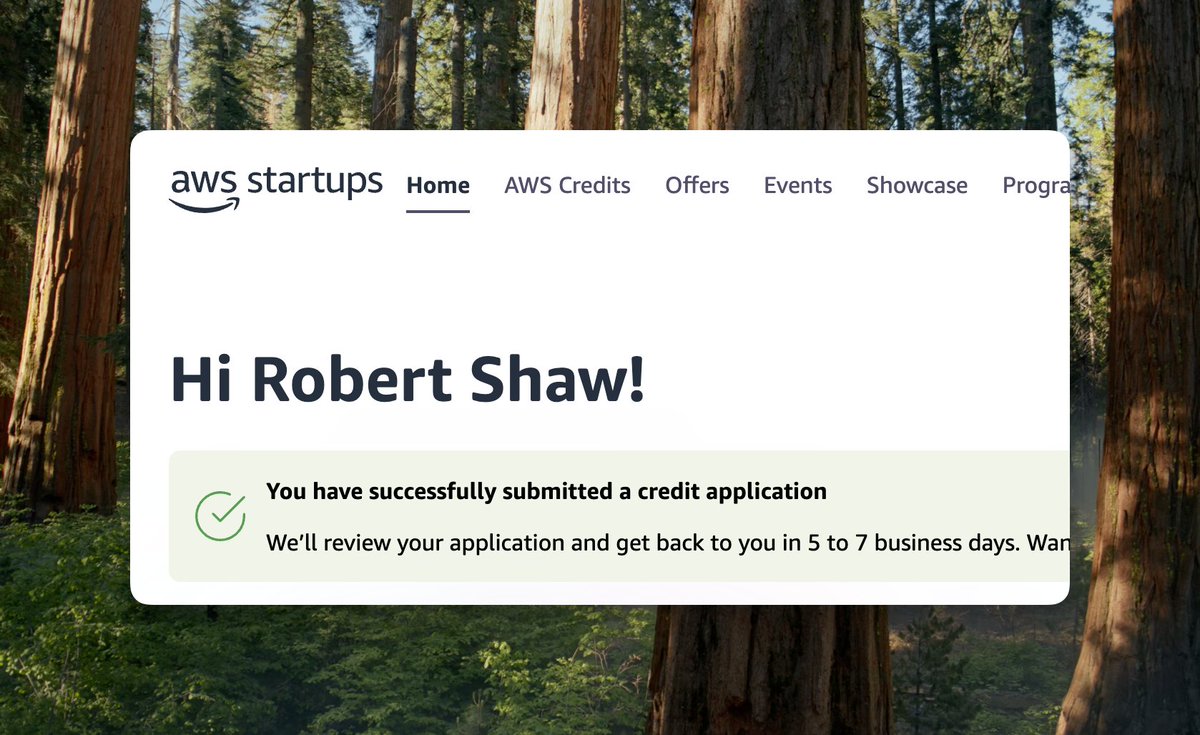 Just applied to <a href="/AWSstartups/">AWS Startups</a> for my new AI project.

Wish me luck.