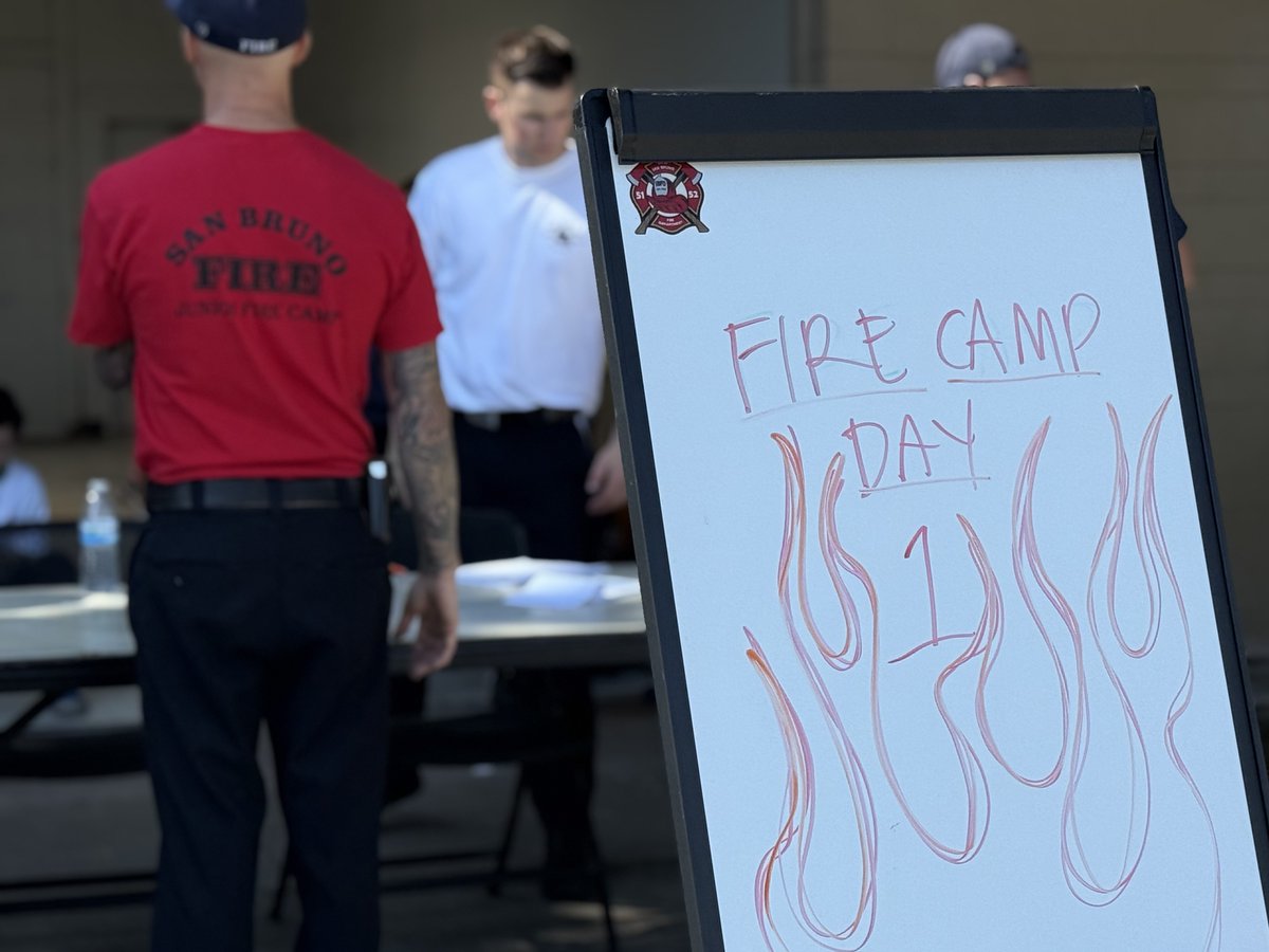 Monday was the first day of junior fire camp for 24, 8-12-year-old kids from our community. This camp is run by the San Bruno Fire Department and supported by the City of San Bruno and our Community Services Department. Designed to spark interest in the fire service to the youth