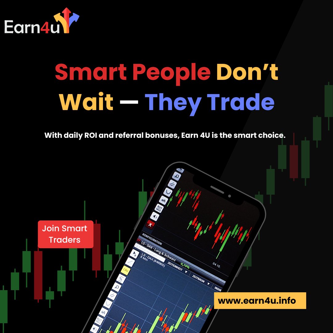 earn_4u's tweet image. Smart people don’t wait — they start earning daily!
With ROI and referral bonuses, Earn 4U is made for smart traders like you.
✅ Join Smart Traders – earn4u.info

#Earn4U #SmartTrading #DailyROI #ReferralBonus #OnlineEarnings #PassiveIncome #TradeSmart #EarnDaily