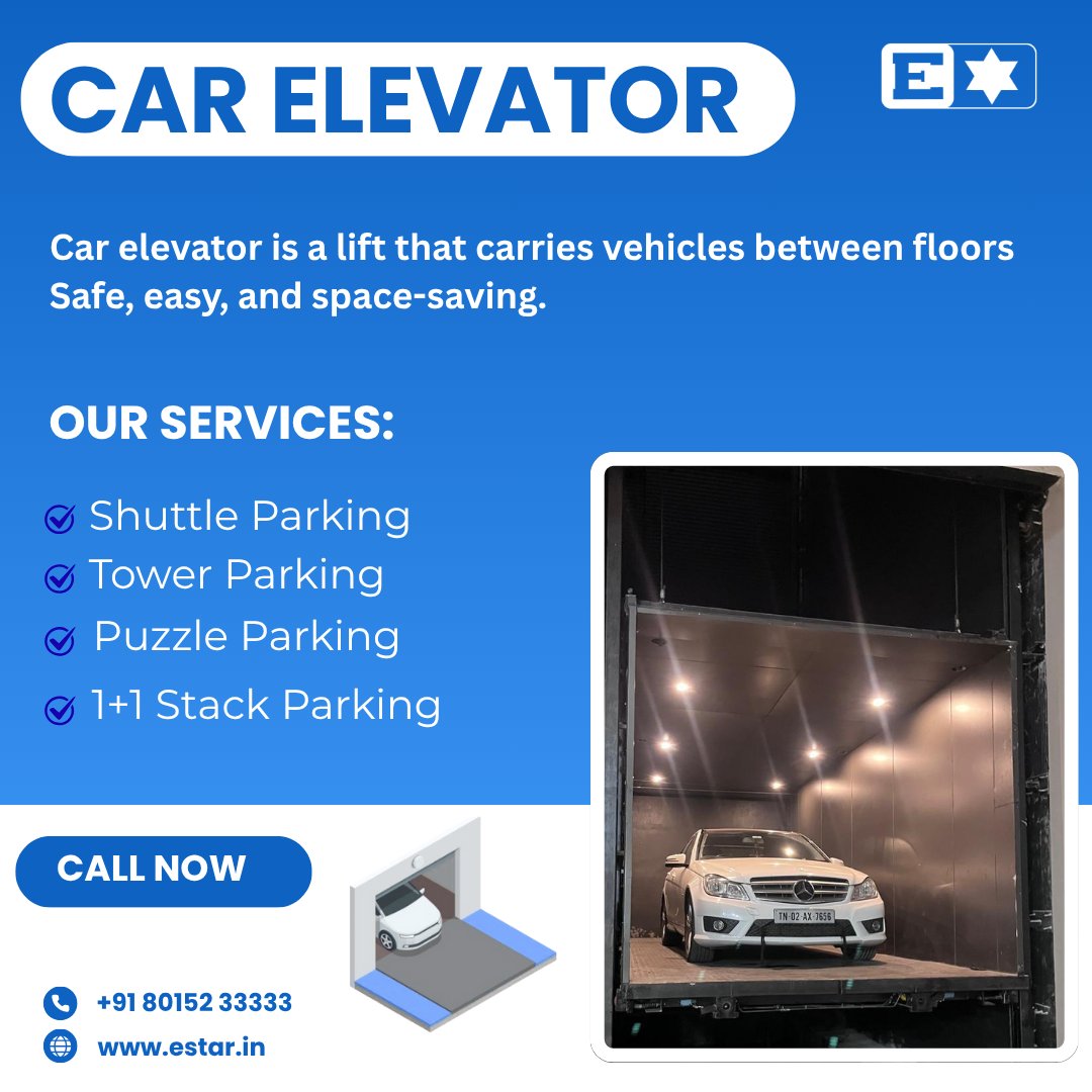EstarEngineers's tweet image. 🚗✨ 𝐋𝐢𝐟𝐭 𝐘𝐨𝐮𝐫 𝐏𝐚𝐫𝐤𝐢𝐧𝐠 𝐒𝐭𝐚𝐧𝐝𝐚𝐫𝐝𝐬 𝐰𝐢𝐭𝐡 𝐄 𝐒𝐓𝐀𝐑’𝐬 𝐂𝐚𝐫 𝐄𝐥𝐞𝐯𝐚𝐭𝐨𝐫!
contact us : +91 80152 33333
🌐estar.in
 #CarElevator #HydraulicCarLift #SmartParkingSolutions #EStarEngineers #ParkingMadeEasy #AutomatedParking #SmartParking