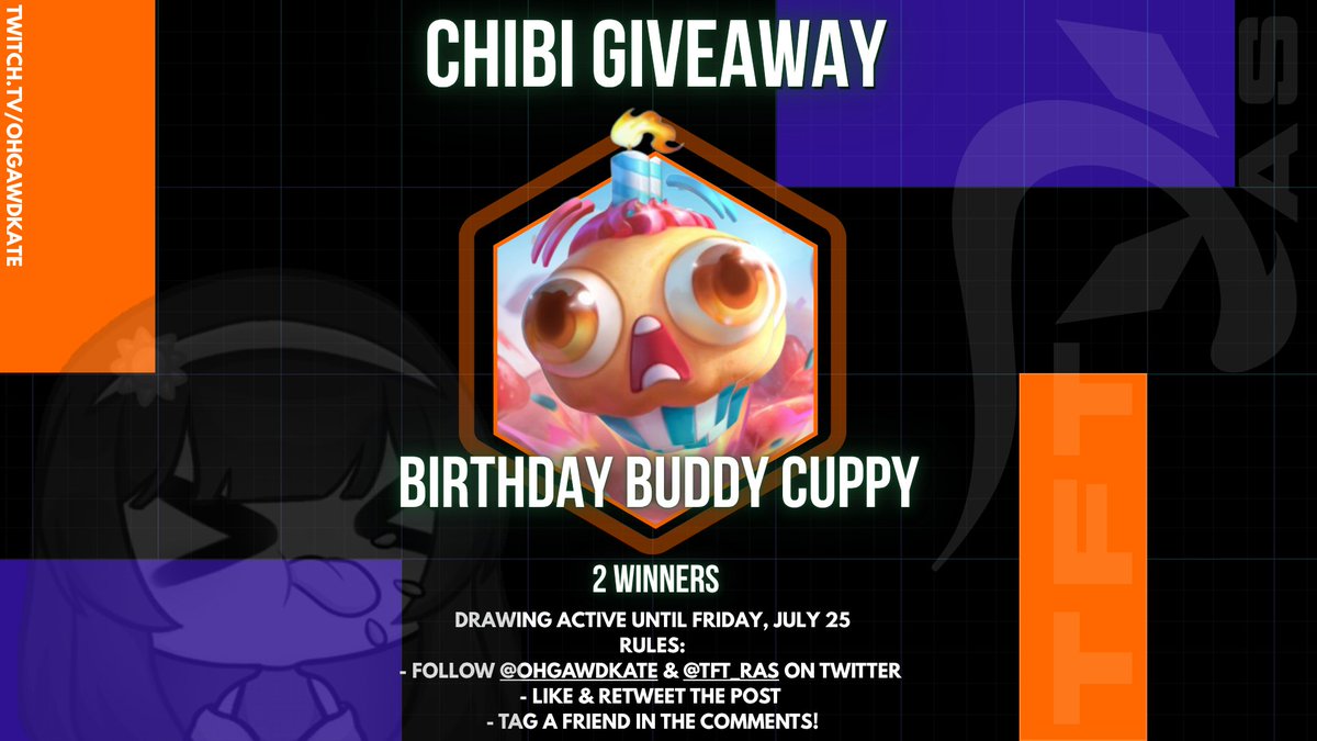 QoR Ohgawdkate☀️🍉 (@ohgawdkate) on Twitter photo 🎂To celebrate Set 15 coming soon and joining <a href="/TFT_ras/">TFTras</a>, I'm giving away 2 Birthday Buddy Cuppy little legends from <a href="/TFT/">Teamfight Tactics</a>'s 6 year anniversary! (づ๑•ᴗ•๑)づ🎂
HOW TO ENTER:
💛Follow <a href="/ohgawdkate/">QoR Ohgawdkate☀️🍉</a> <a href="/TFT_ras/">TFTras</a>
🔁Like and retweet the post!
✅Tag a friend in the comments!
BONUS 🎂To celebrate Set 15 coming soon and joining <a href="/TFT_ras/">TFTras</a>, I'm giving away 2 Birthday Buddy Cuppy little legends from <a href="/TFT/">Teamfight Tactics</a>'s 6 year anniversary! (づ๑•ᴗ•๑)づ🎂
HOW TO ENTER:
💛Follow <a href="/ohgawdkate/">QoR Ohgawdkate☀️🍉</a> <a href="/TFT_ras/">TFTras</a>
🔁Like and retweet the post!
✅Tag a friend in the comments!
BONUS