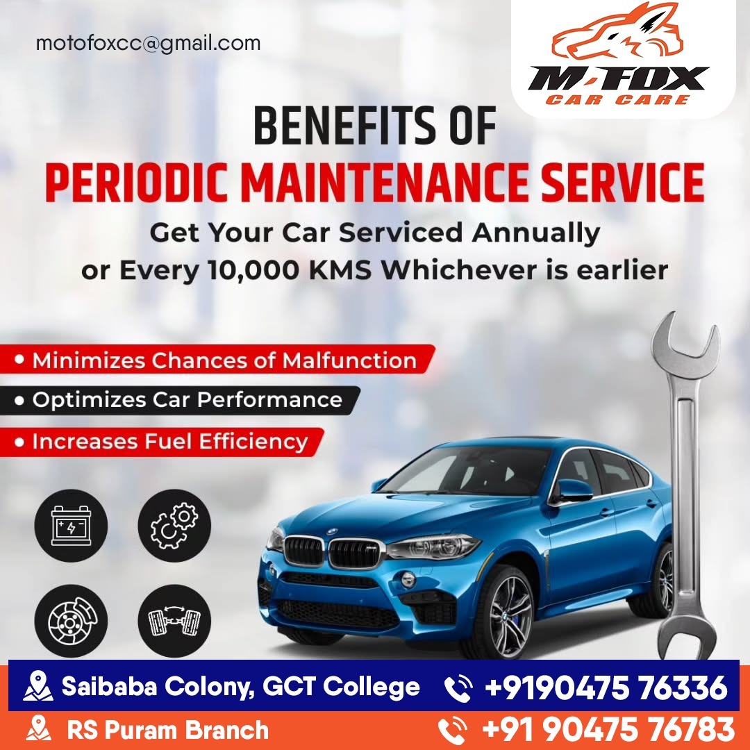 MotoFox_Cares's tweet image. 🛠️ Drive Safe. Drive Smart. Maintain Your Car with M.FOX Car Care!

📞 Saibaba Colony Branch: +91 90475 76336
📞 RS Puram Branch: +91 90475 76783

#MFoxCarCare #VehicleMaintenance #CarChecklist #CarCareTips #CoimbatoreCars #CarService #OilChange #CarRepair