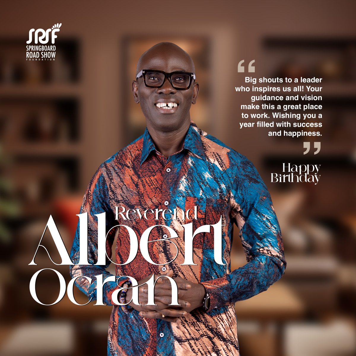 GhanaGrows's tweet image. Happy Birthday to an incredible and inspiring leader, Reverend Albert Ocran!

Your leadership motivates us every day, and we’re grateful for your guidance and example.
All of us at #TeamSpringboard wish you a happy birthday. 🥳✨