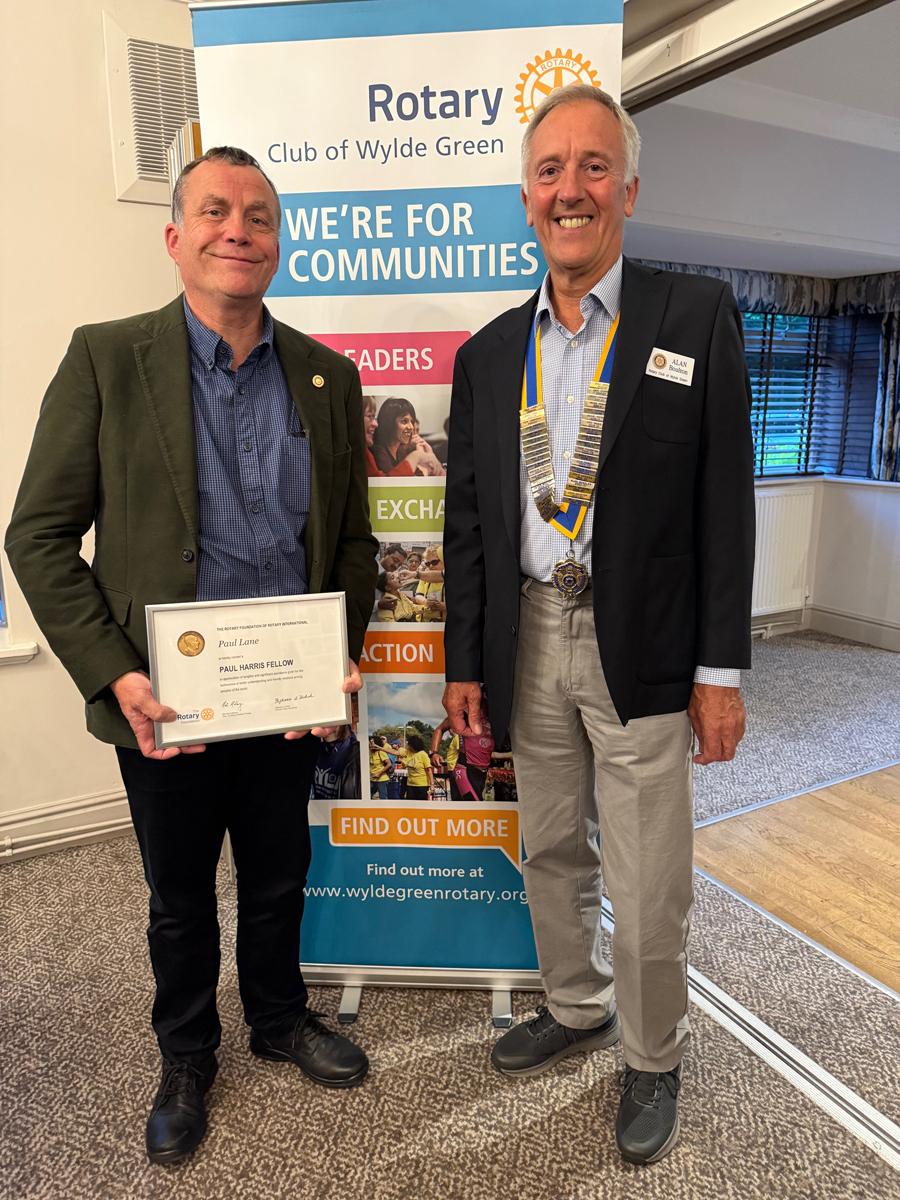 WyldeGrnRotary's tweet image. PRESIDENTIAL HANDOVER After two very successful years as Club President, Paul Lane handed the chain of office to his successor, Alan Boulton. Paul was awarded a Paul Harris Fellowship by his colleagues. It was great to be joined by members of Rotary Uttoxeter.