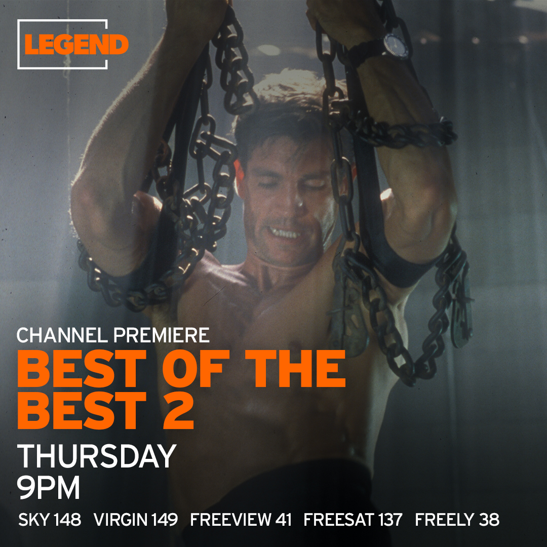 Legend__Channel's tweet image. Last time, they learned to play by the rules. This time, they must learn to play without any.
Eric Roberts is back in action at 9pm in the channel premiere of the powerful sequel Best of the Best 2.
@FreeviewTV 41, @freesat_tv 137, @skytv 148, @virginmedia 149, @Freely_tv 38.
