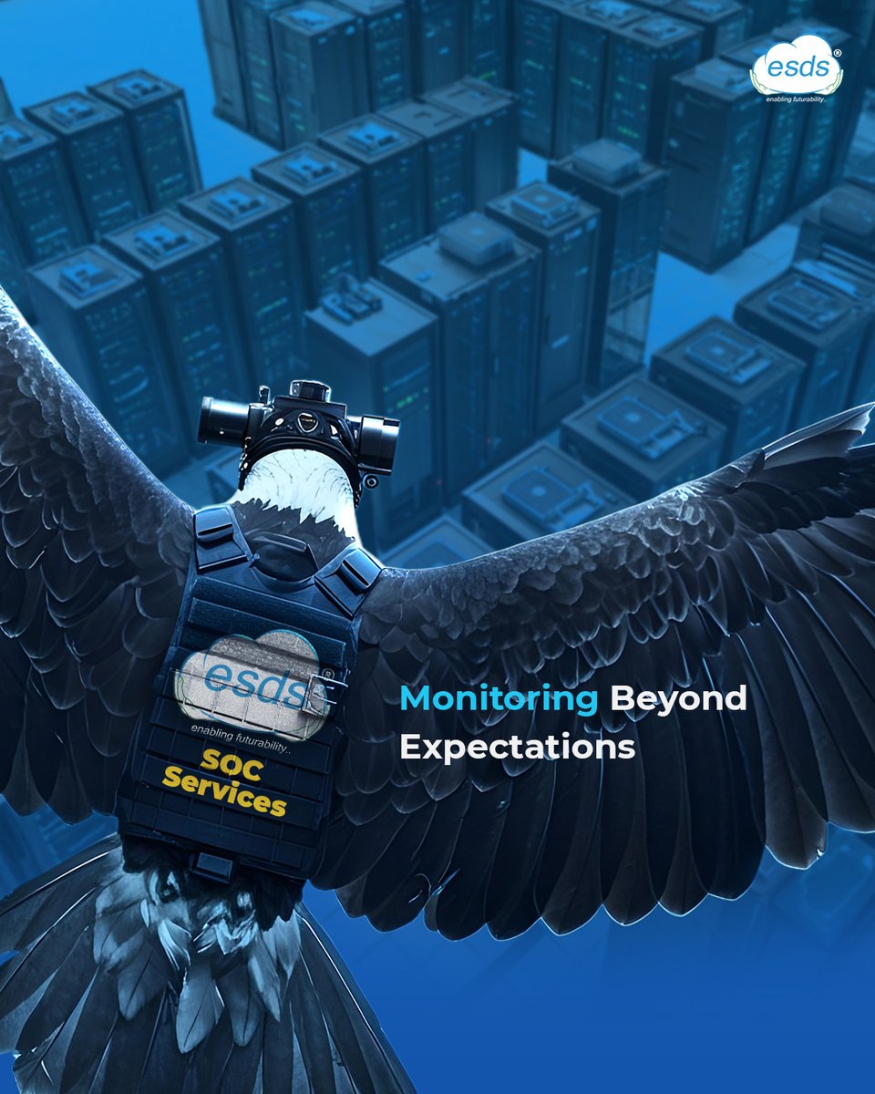 Ever wondered what true 24x7 #security looks like?

Like an #eagle in the sky, ESDS Security Operations Center (SOC) watches over your #IT landscape relentlessly scanning logs, patterns, and anomalies to detect threats before they strike.

Why it matters?

Your business doesn’t