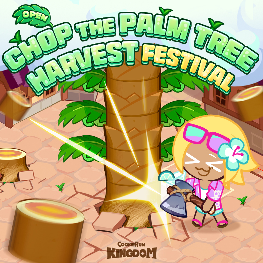CRKingdomEN's tweet image. The palm trees are taking over the Town Square! 🌴
Grab your axe—someone's gotta deal with the aggressive summertime flora! 🪓
🌴 Palm Tree Harvest Festival
🍊 #OrangeCookie
☔ 2 Summer Showers Costumes
⚠️ To Starlight Island! Error Busters, Season 2
🚢 United by Trade