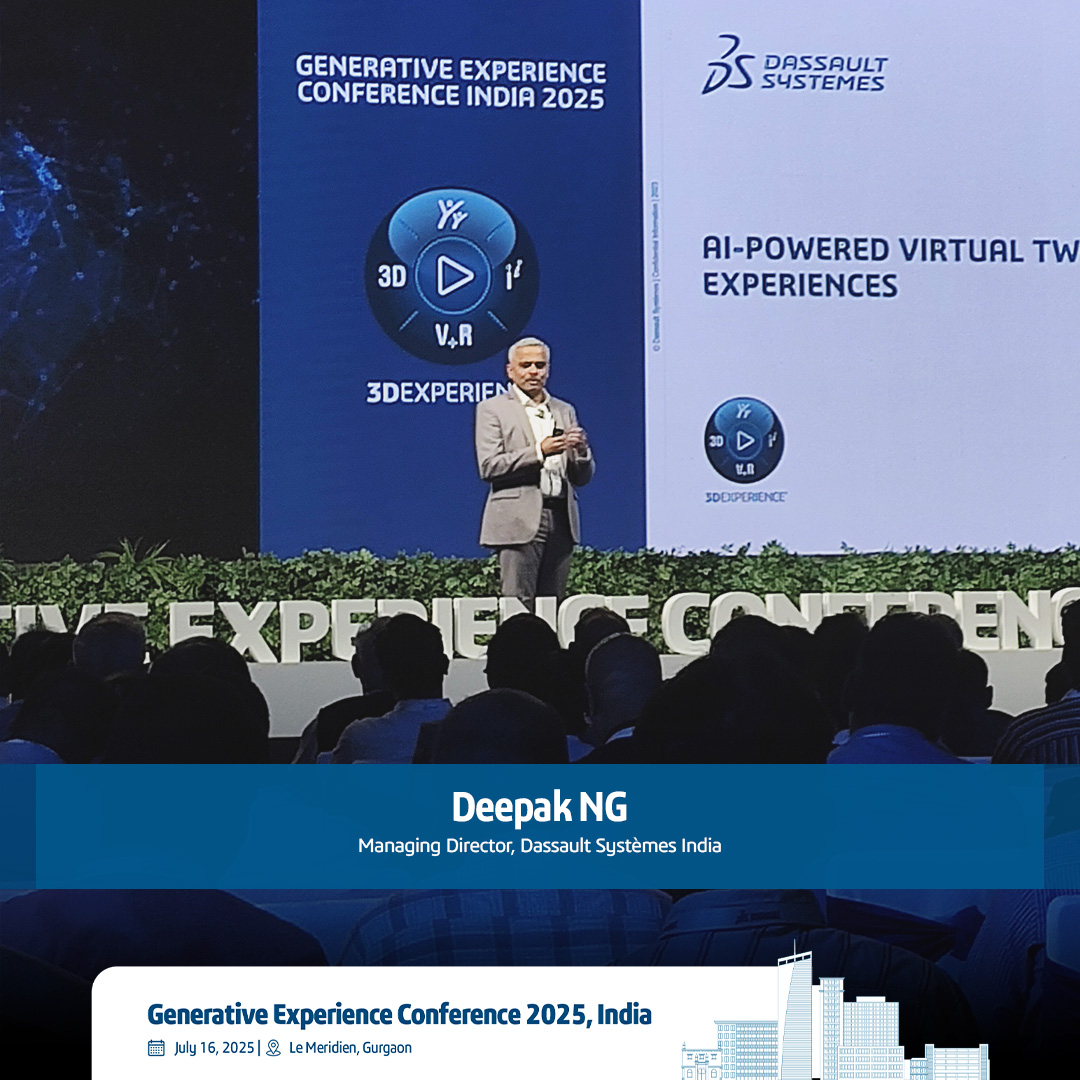 We’re off! Deepak NG opens #GenerativeExperienceConferenceIndia with a powerful welcome. Let’s lead the charge in digital transformation! #3DEXPERIENCE #DigitalTransformation