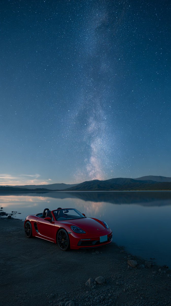 porsche_gate's tweet photo. 【スマホ壁紙プレゼント🎁】
金曜の夜に、特別な一枚を。
第14弾は、「718ボクスターGTS」と夏の星空です！
画像を保存して、あなたのスマホに最高の夜を✨
気に入ったら「いいね」で教えてくださいね！

#ポルシェゲート #壁紙配布 #718BoxsterGTS #星空 https://t.co/Z9FIEww3Hg
