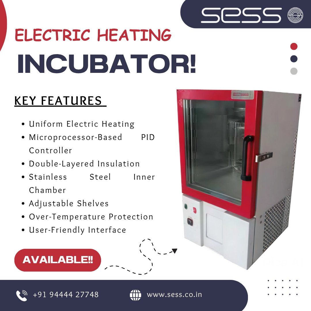 sesschennai's tweet photo. Electric heating incubator!!!
#SESS #SriEaswariScientificSolution #SESSChennai  #LabIncubator #BiotechEquipment #ScientificResearch #BiologicalStudies #ResearchLabs #UniversityLab #AgricultureResearch #AcademicResearchTools #InnovationInLabs #Chennai #tamilnadu #India https://t.co/4CdjPqaEz8