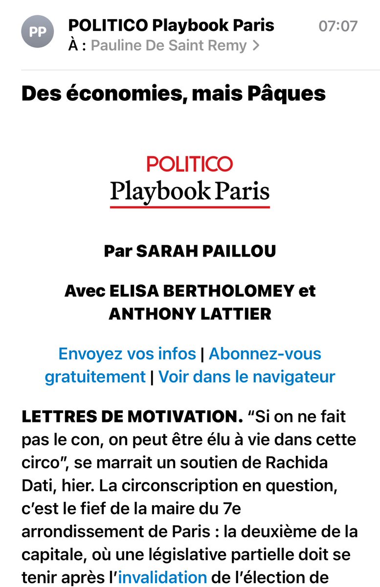 PauSR's tweet image. Vous ne pouvez pas louper le debrief des annonces de François Bayrou et des réactions de la classe politique hier, par @Sarah_Paillou avec @ebertholomey et @AnthLattier, avec la délicieuse titraille de @MattVerrier 👌🏼
C’est ici et gratuit (abonnez-vous !) 
politico.eu/newsletter/pla…