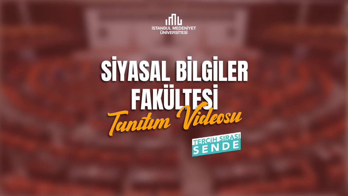🎓🌍 İstanbul Medeniyet Üniversitesi Siyasal Bilgiler Fakültesi Tanıtım Filmimiz Yayında!

🎥 Tanıtım filmimizi izlemek için bağlantıya tıklayın! 

youtu.be/v-HRRTwRXkY?si…

🔗 medeniyet.edu.tr 
🔗 aday.medeniyet.edu.tr