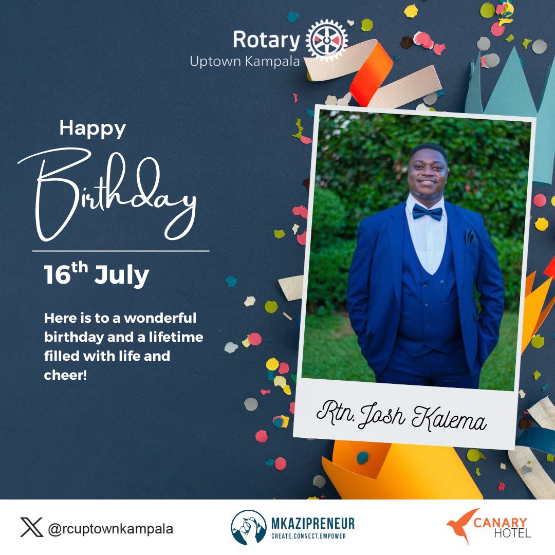 rcuptownkampala's tweet image. Happy Birthday to Rtn Josh! 🎉🎂 

Wishing you a day filled with joy, love, and celebration! May your year ahead be filled with purpose, happiness, and service! 🌟 #RotaryFamily
#HappyBirthday