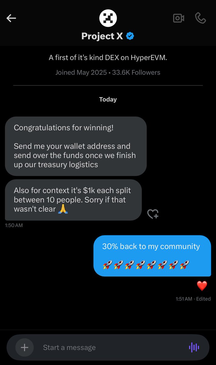 Farmercist's tweet image. Hey guys, while you slept I won $1,000 from @prjx_hl I honestly don’t know the criteria used but I know what I know how to do best 👇

Give back to the community 🤭

I’ll airdrop $10 to 30 persons randomly

Obviously If $10 is too small for you no need shouting in the comments 🙂…