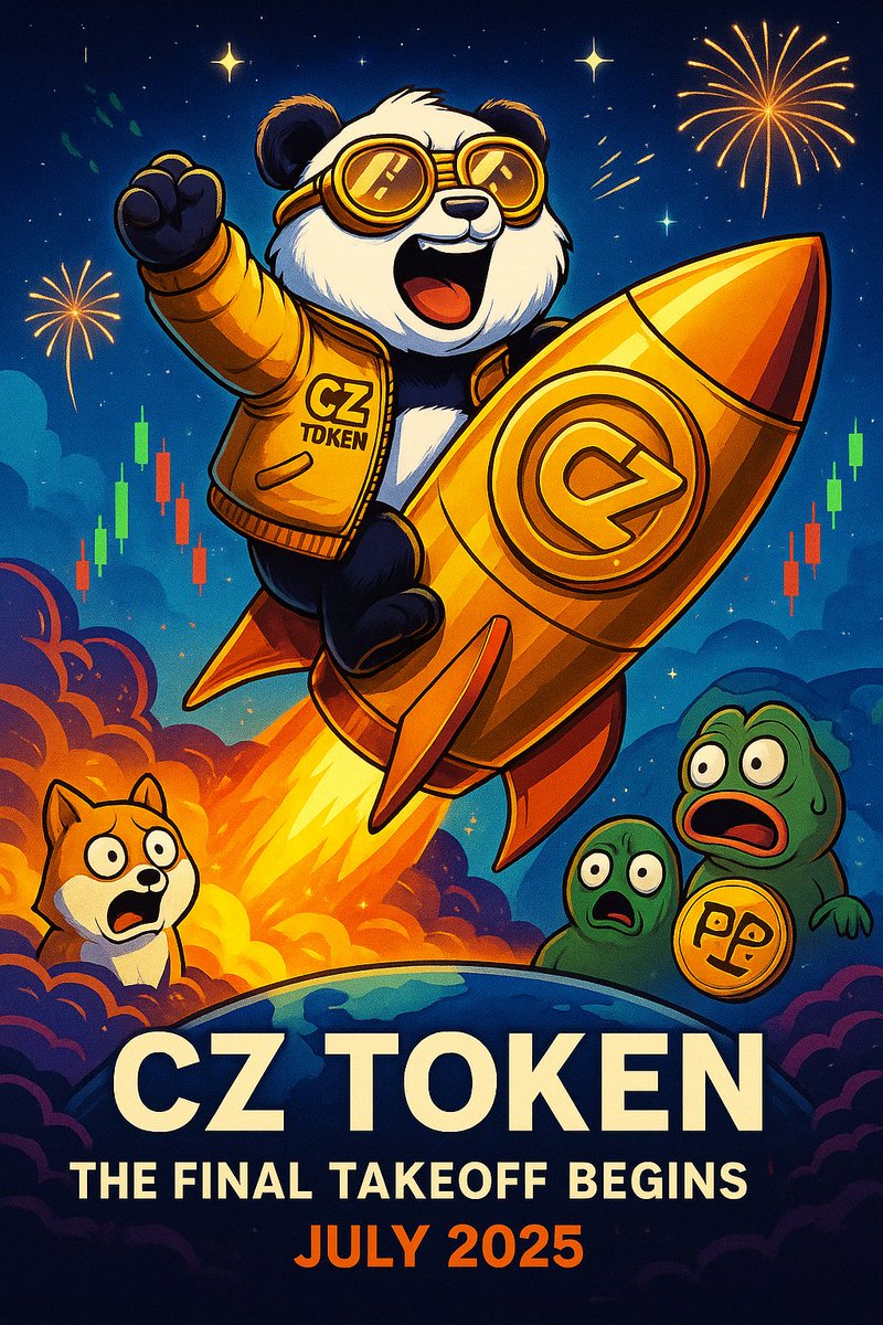 TheCZtoken's tweet photo. 😱 SHIB, DOGE & PEPE watching in shock...
While 🐼 CZ Token blasts off on a rocket to the moon! 🌕🚀
Get ready for July 2025 — the panda doesn’t wait.
Meme coin history is about to be rewritten. 📜🔥
#CZToken #Next1000x #MemeCoinTakeoff #CryptoHype #CZArmy #MoonMission #JulyLaunc https://t.co/vfqyn6KDaY