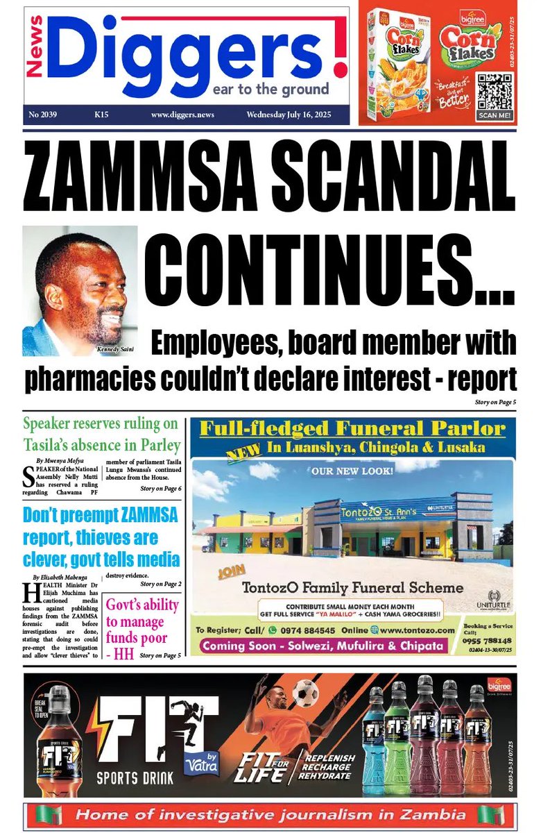 According to Forensic audit, the proprietor of Sylkay Pharmacy was a board member of ZAMMSA and get this “some employees of Sylkay Pharmacy, located opposite the University Teaching Hospital (UTH) and at Iringa Mall, also worked for ZAMMSA” 🤯