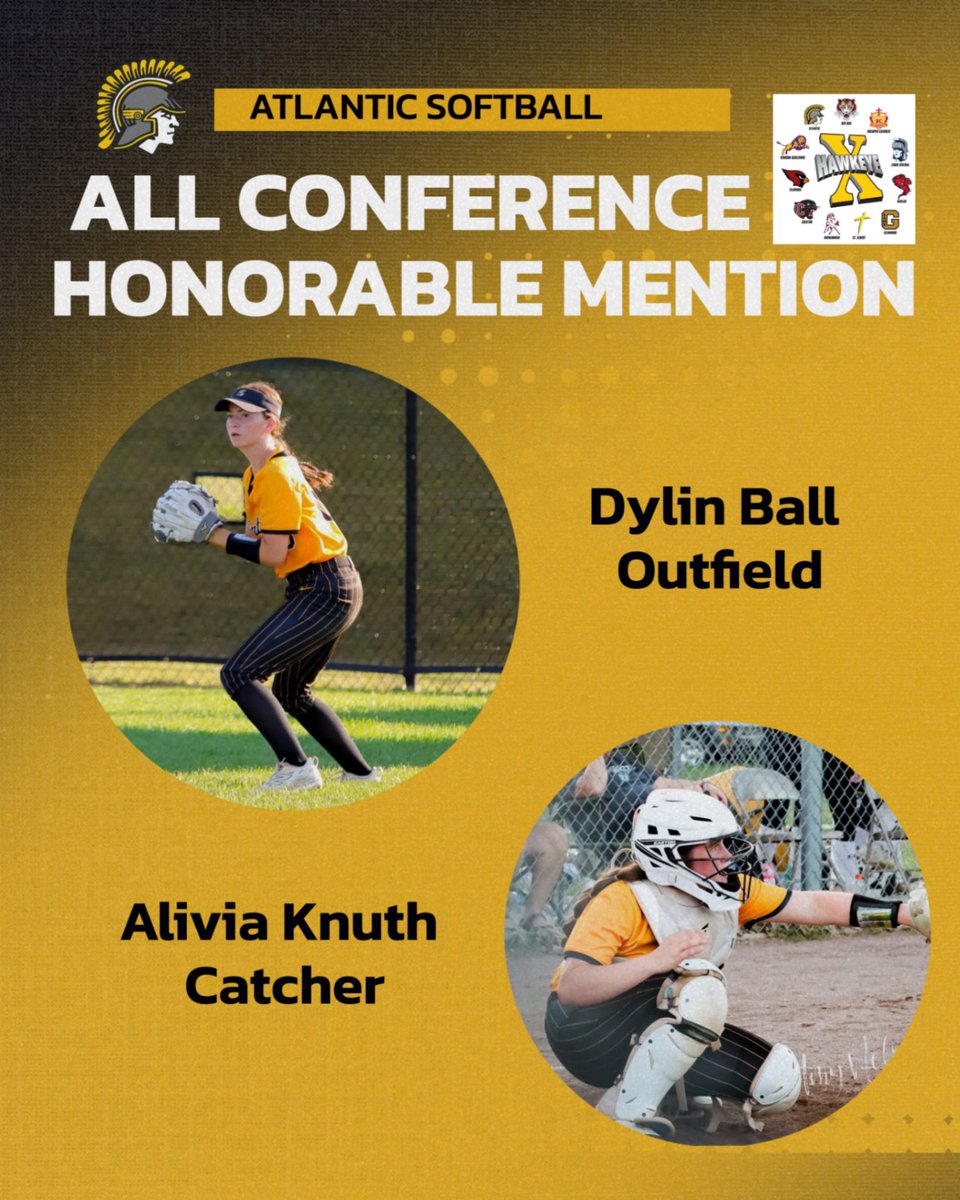 Congratulations to our All Conference Honorable Mention players!
Dylin Ball - Freshman Outfielder
Alivia Knuth - Sophomore Catcher