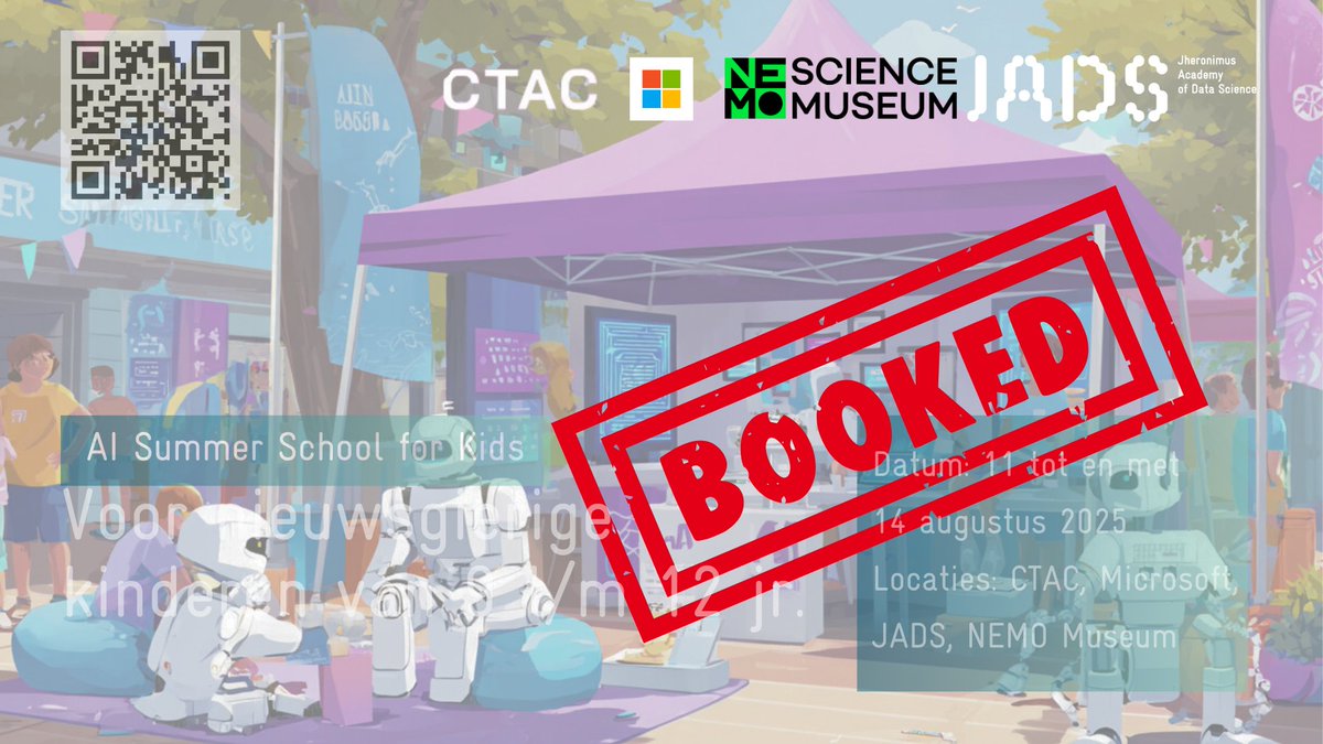 De AI Summer School for Kids zit vol! 💥
Zóveel nieuwsgierige kinderen die willen ontdekken, bouwen en leren over AI en tech.

Samen met Ctac, Microsoft DreamSpace en NEMO maken we er iets moois van.

#AIforKids #TechEducatie #DenBosch