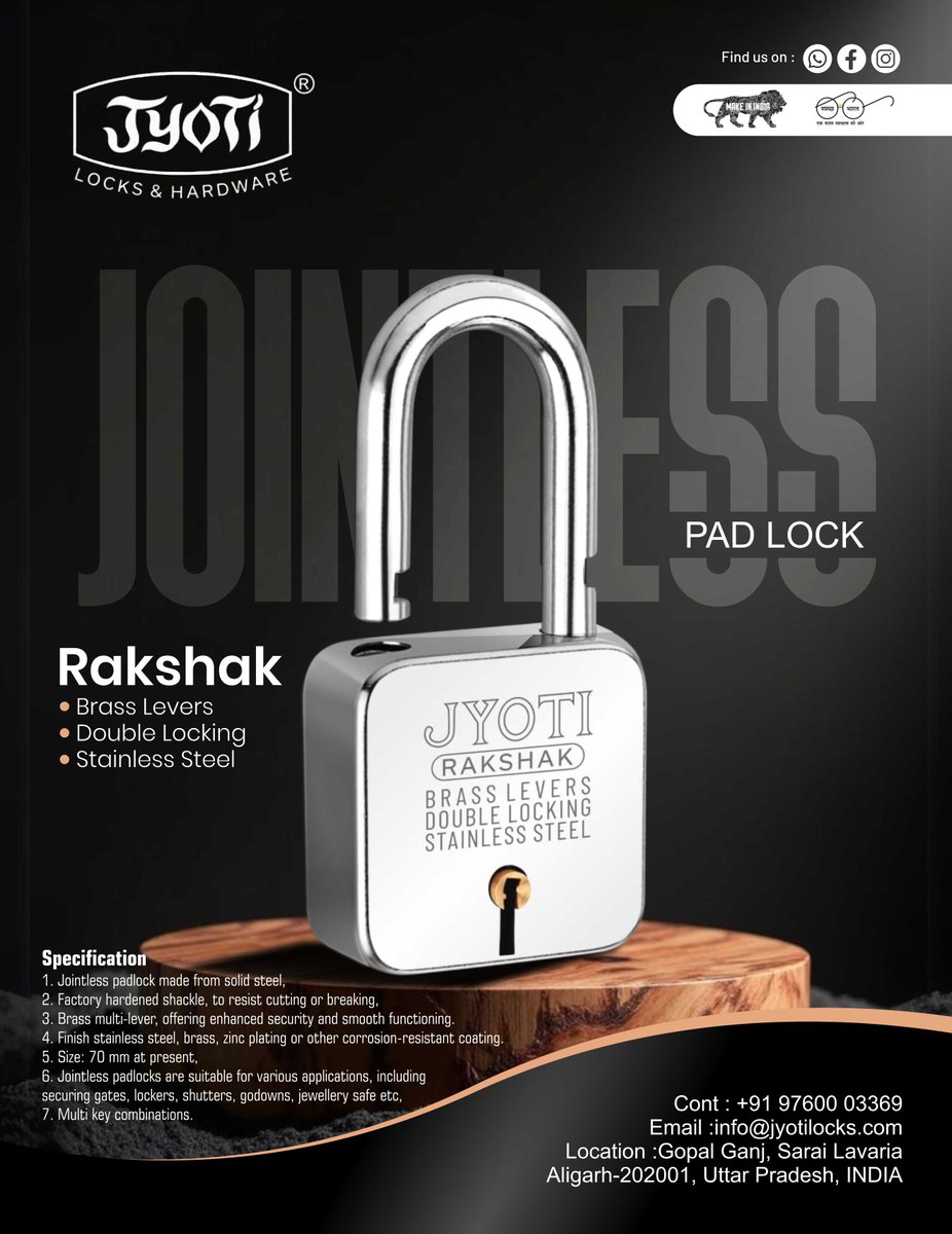 clue_hardware's tweet image. Explore via whatsapp: l.sanitaryclue.in/OLsdG7

 Jyoti Locks &amp;amp; Hardware 
📍 Aligarh-202001, 
📞 +91 9760003369
🌐 jyotilocks.com

Follow Hardware clue Whatsaap channel l.sanitaryclue.in/2jccfH

#JyotiLocks #PremiumLocks #HomeSecurity #SafetyFirst #LocksAndHardware