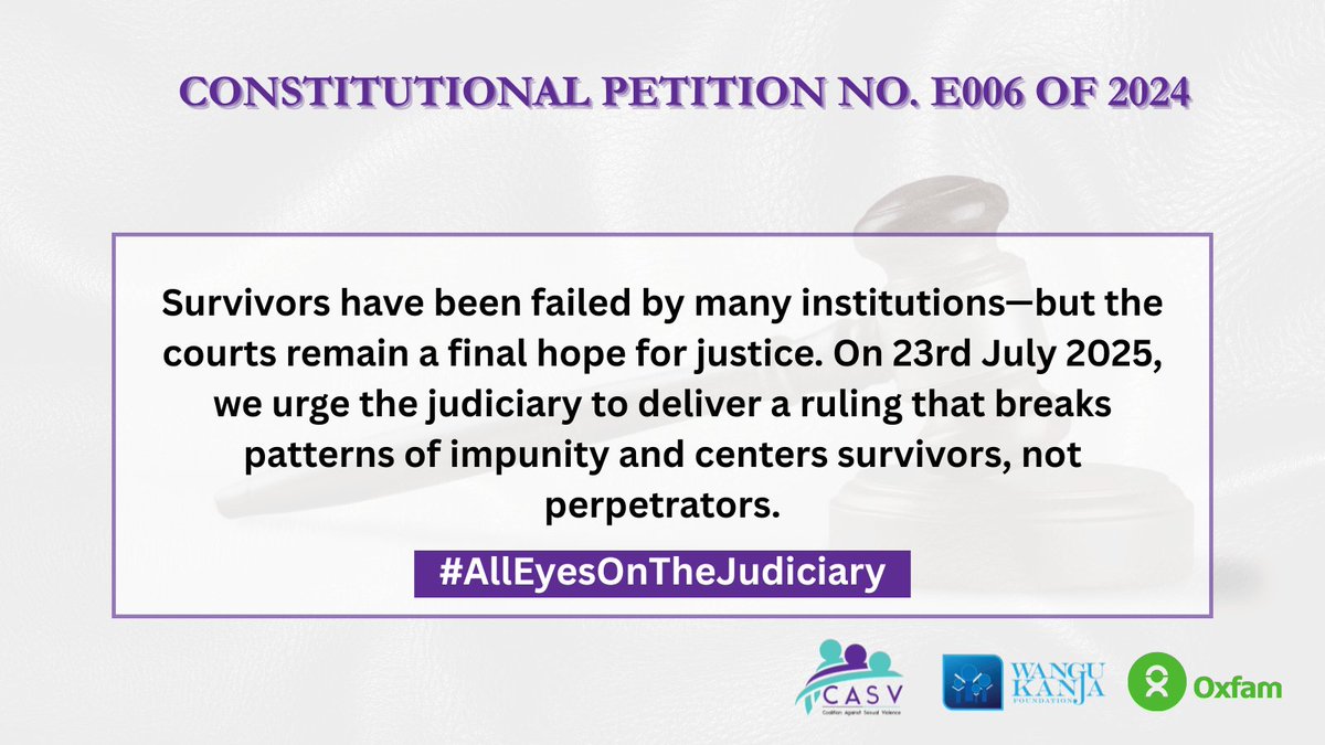 Nullifying John Chebochok's election would send a powerful message- That there is no place for sexual violence or impunity in public office.

The era of silence and protection must end.

Justice Joseph Sergon, all eyes are on you to protect tea workers. 

#AllEyesOnTheJudiciary