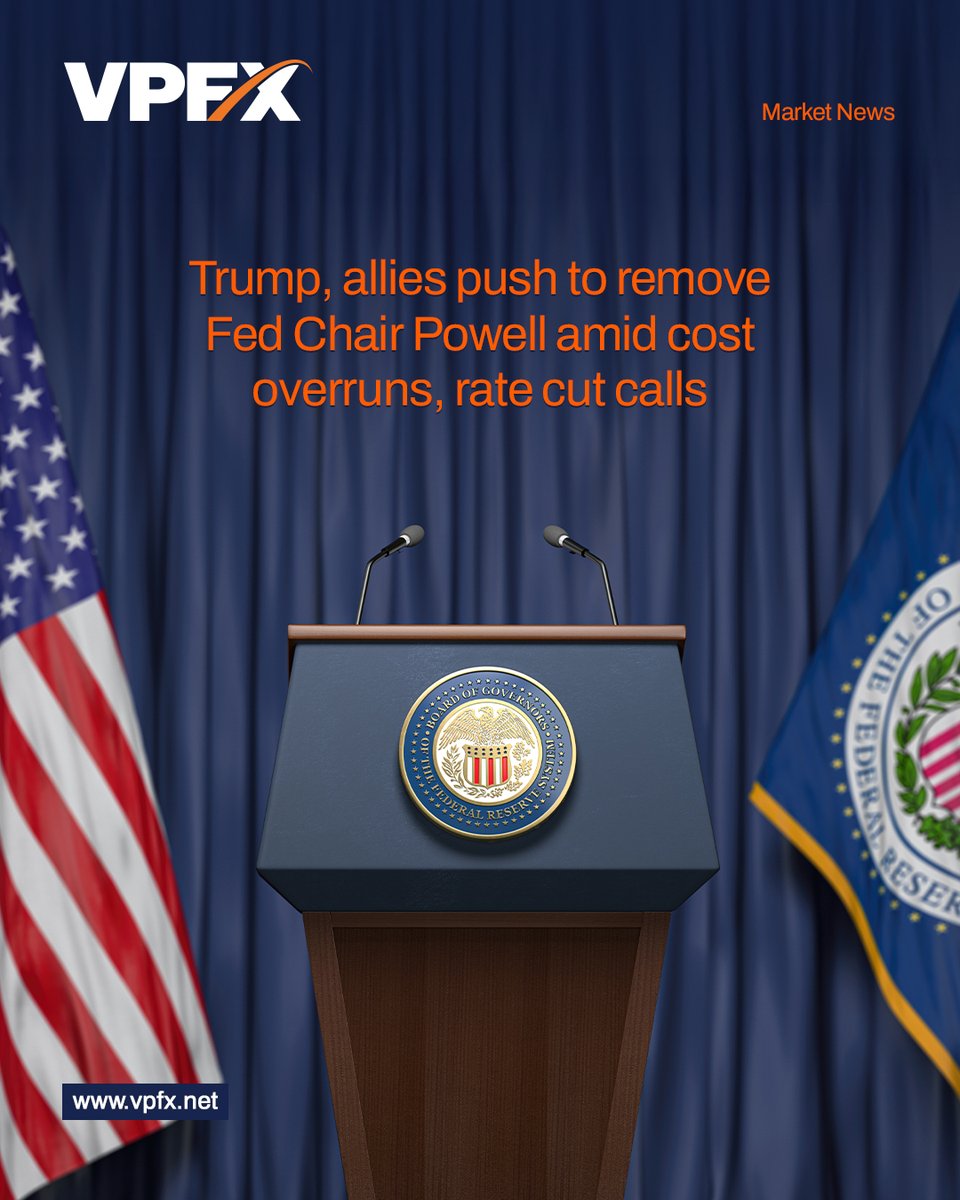 vpfx_official's tweet photo. U.S. President Donald Trump and his administration were seen increasing their calls for Federal Reserve Chair Jerome Powell’s removal, especially as the president continued to demand for lower interest rates.
#vpfx #forexbroker #tradewithvpfx #fed #usa #trump #ratecut https://t.co/TeayJwfWpH