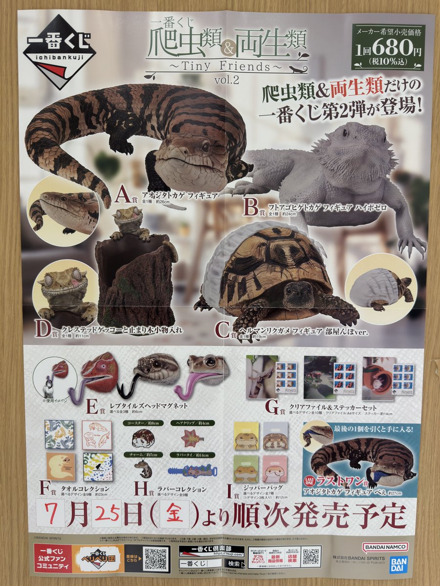libro_konosu's tweet photo. 当店にて7月25日(金)より一番くじ｢爬虫類＆両生類～TinyFriends～vol.2｣を販売致します！
どこか愛らしく可愛らしいフィギュアや小物入れ等が上位賞として当たります！
実際に家で飼っている方も爬虫類両生類が好きな方も是非狙ってみてください！
皆様のご来店お待ちしております。
#一番くじ https://t.co/6FsH0MnL01