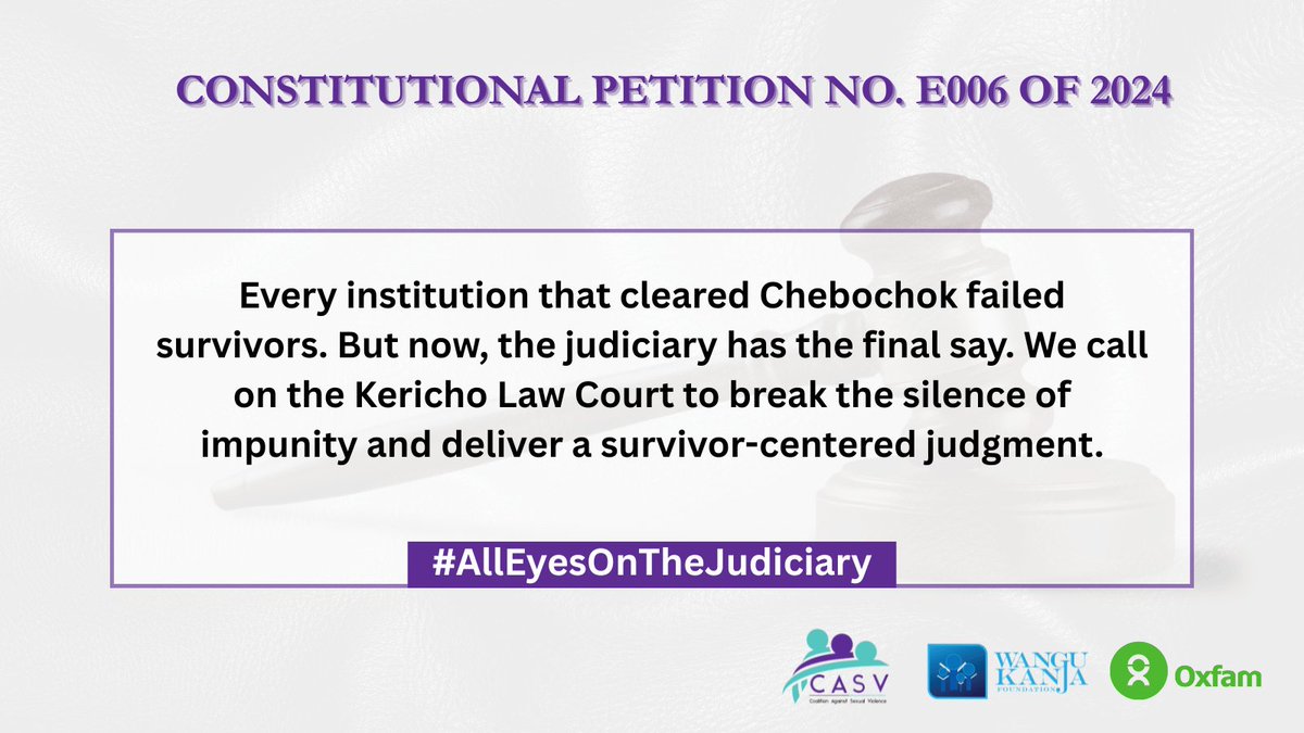 This case goes beyond John Chebochok, it's about confronting a system that repackages abuse as leadership and rewards violence with power.

Nullifying his election would send a powerful message. Justice Joseph Sergon protect tea workers. 

#AllEyesOnTheJudiciary
